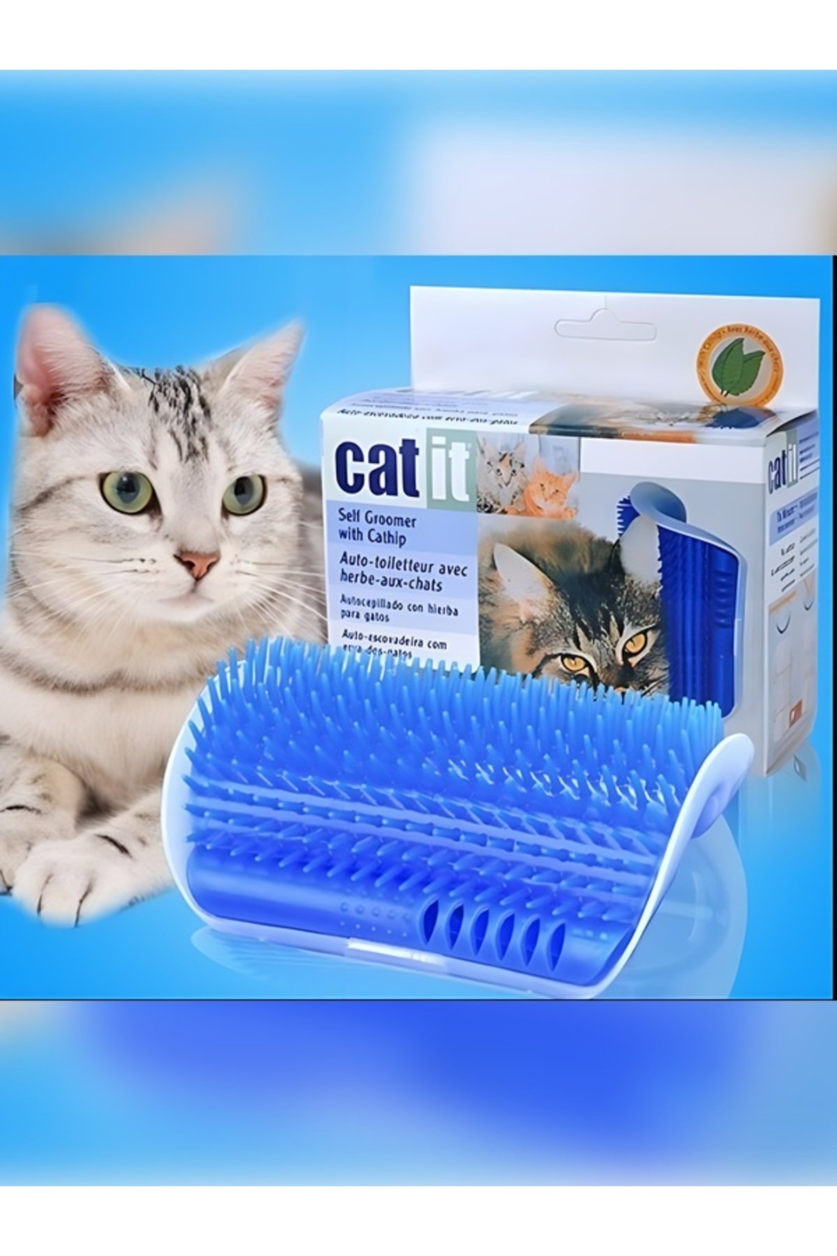 تخته خراش گوشه‌ای گربه، آبی، کاتیت Catit