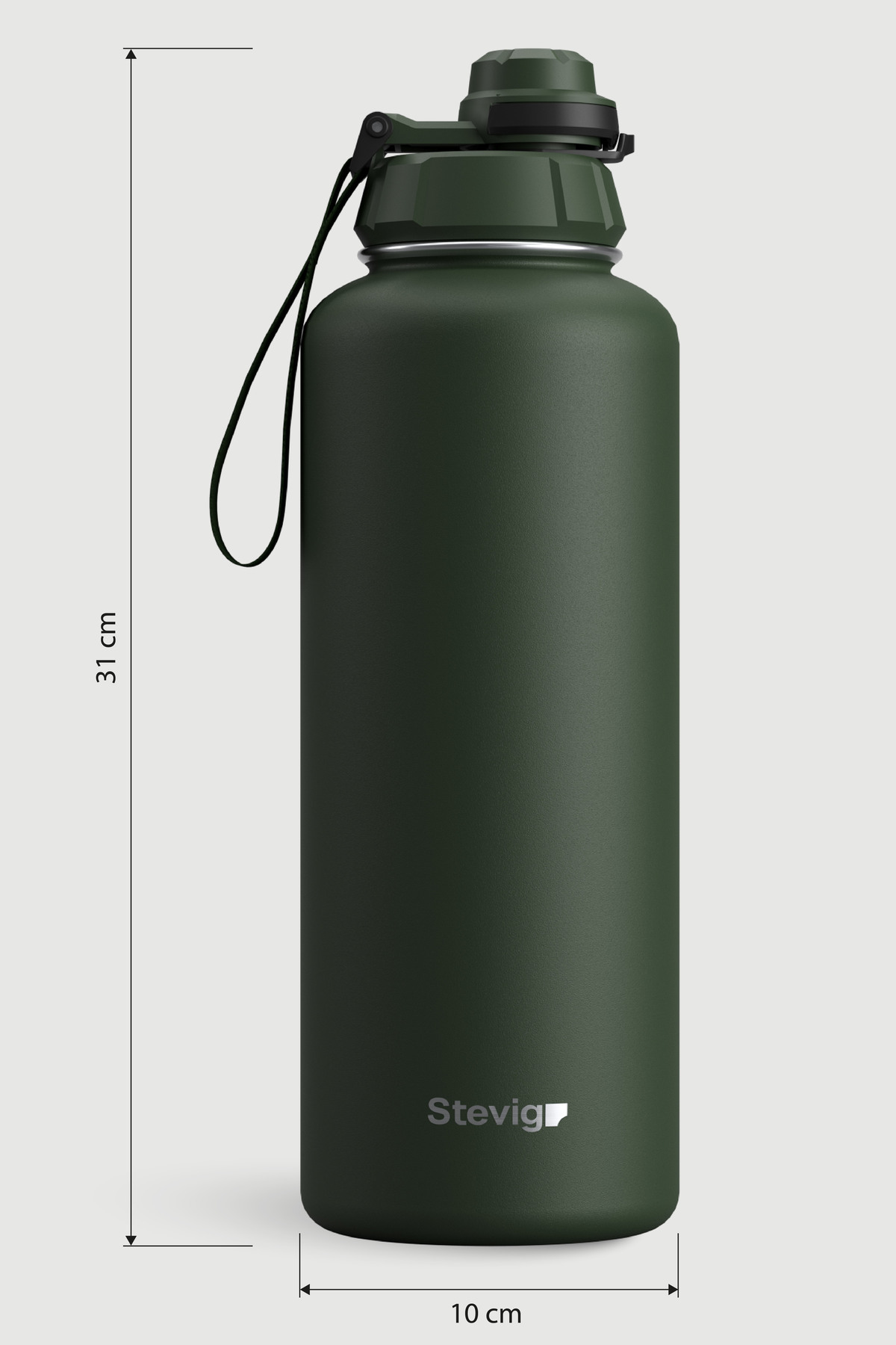 فلاسک 1 قمقمه فولادی ضد نشتی دستی 1500 ML GREEN ST 252 اورجینال Stevig