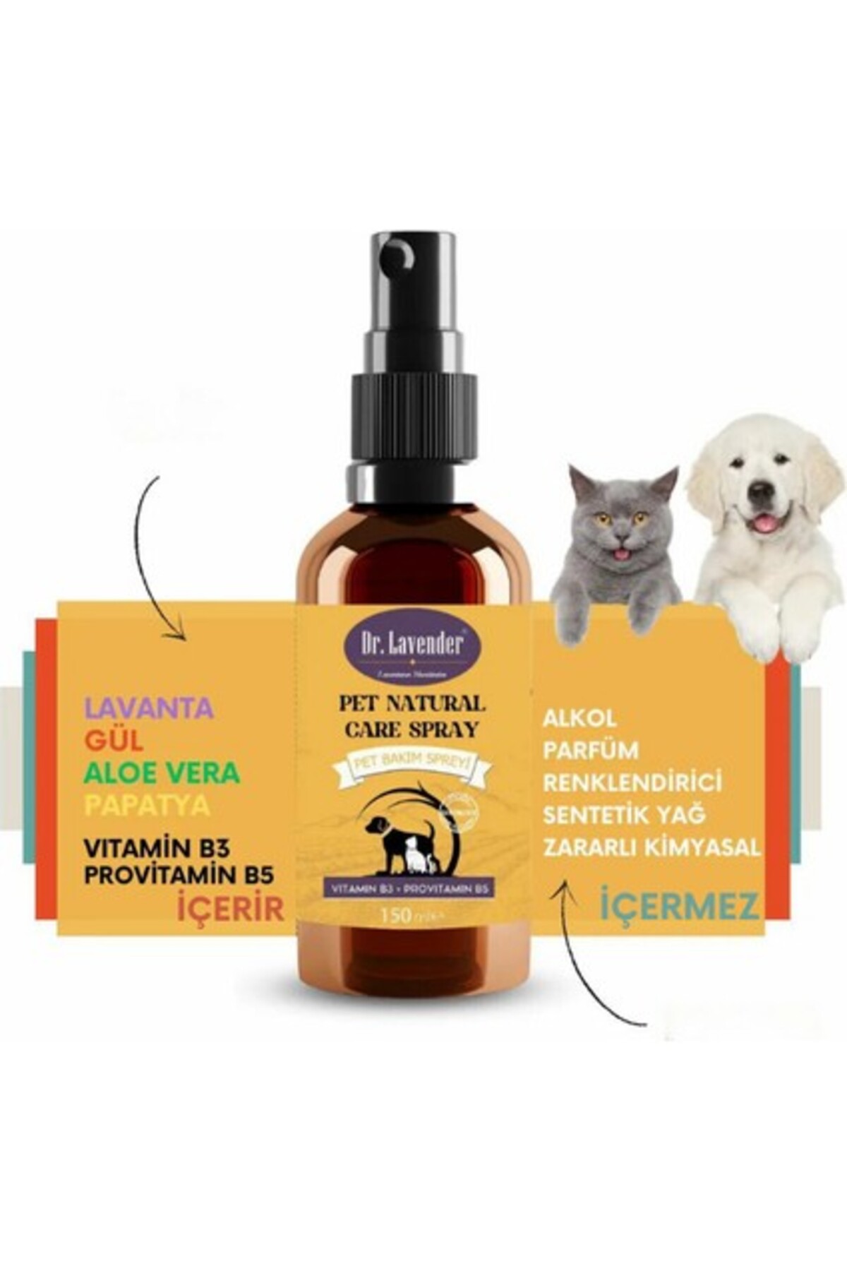 اسپری مراقبت از پوست گربه اورکینل Orqinel Dr. Lavender با اسطوخودوس، بابونه، گل‌سرخ و آلوئه‌ورا
