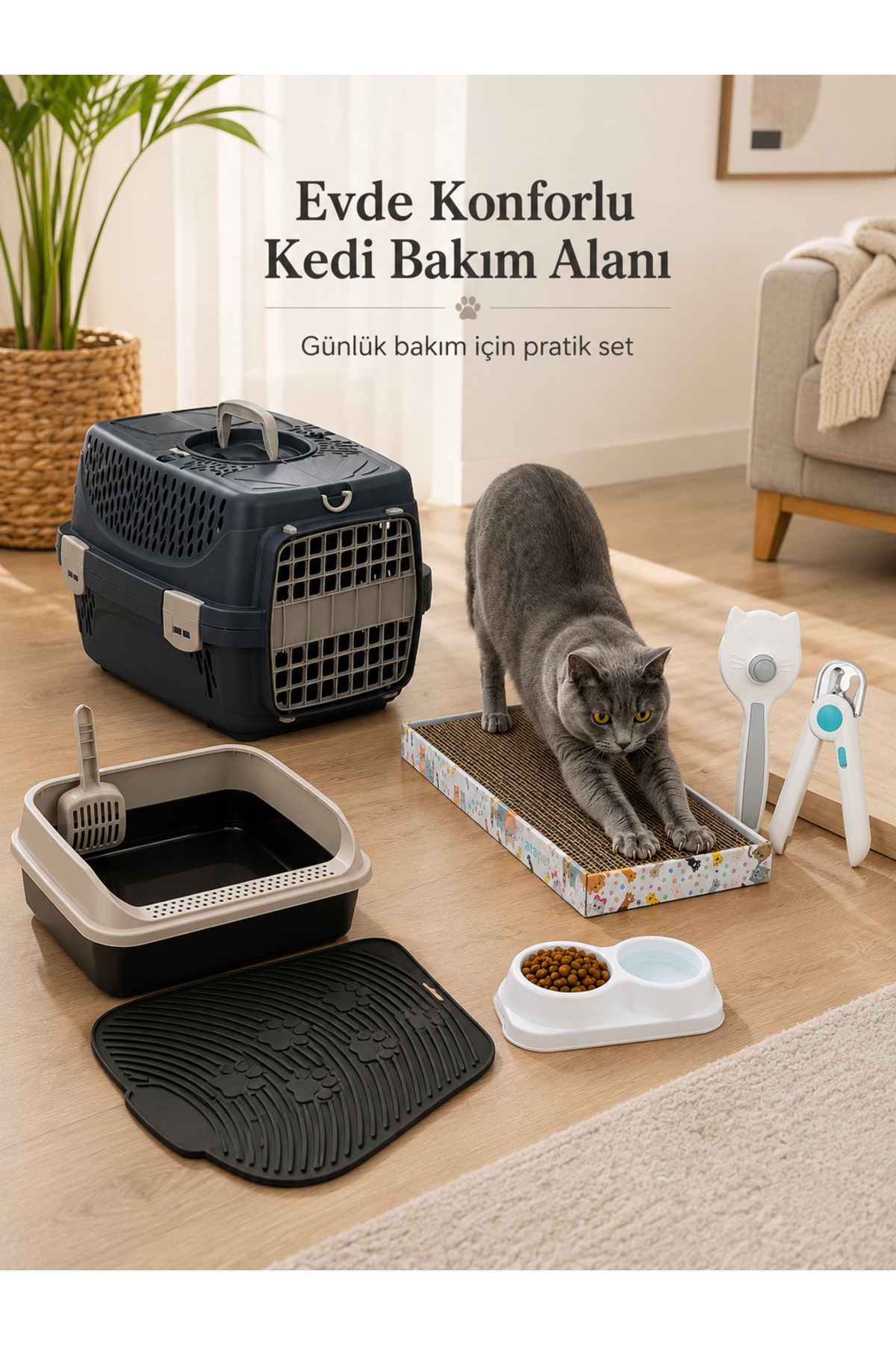 مجموعه ۸ پارچه لوازم گربه فرح پلاستیک FERAH PLASTİK، چندرنگ