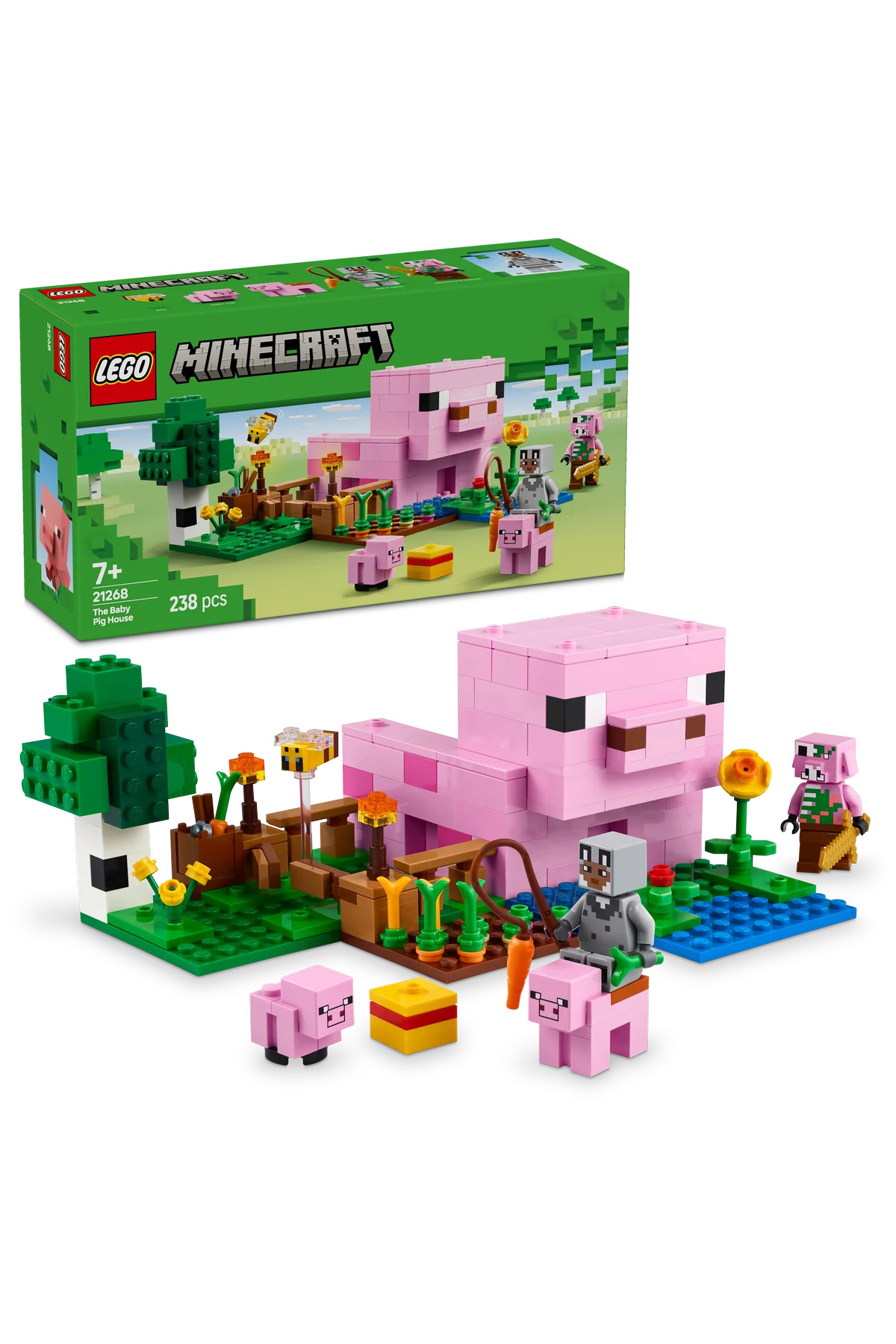 لگو و اسباب بازی های ساخت محور ® MINECRAFT® BABY PIG HOUSE 21268 مجموعه ساختمانی خلاقانه اسباب‌بازی برای کودکان 7 سال به بالا 238P اورجینال LEGO