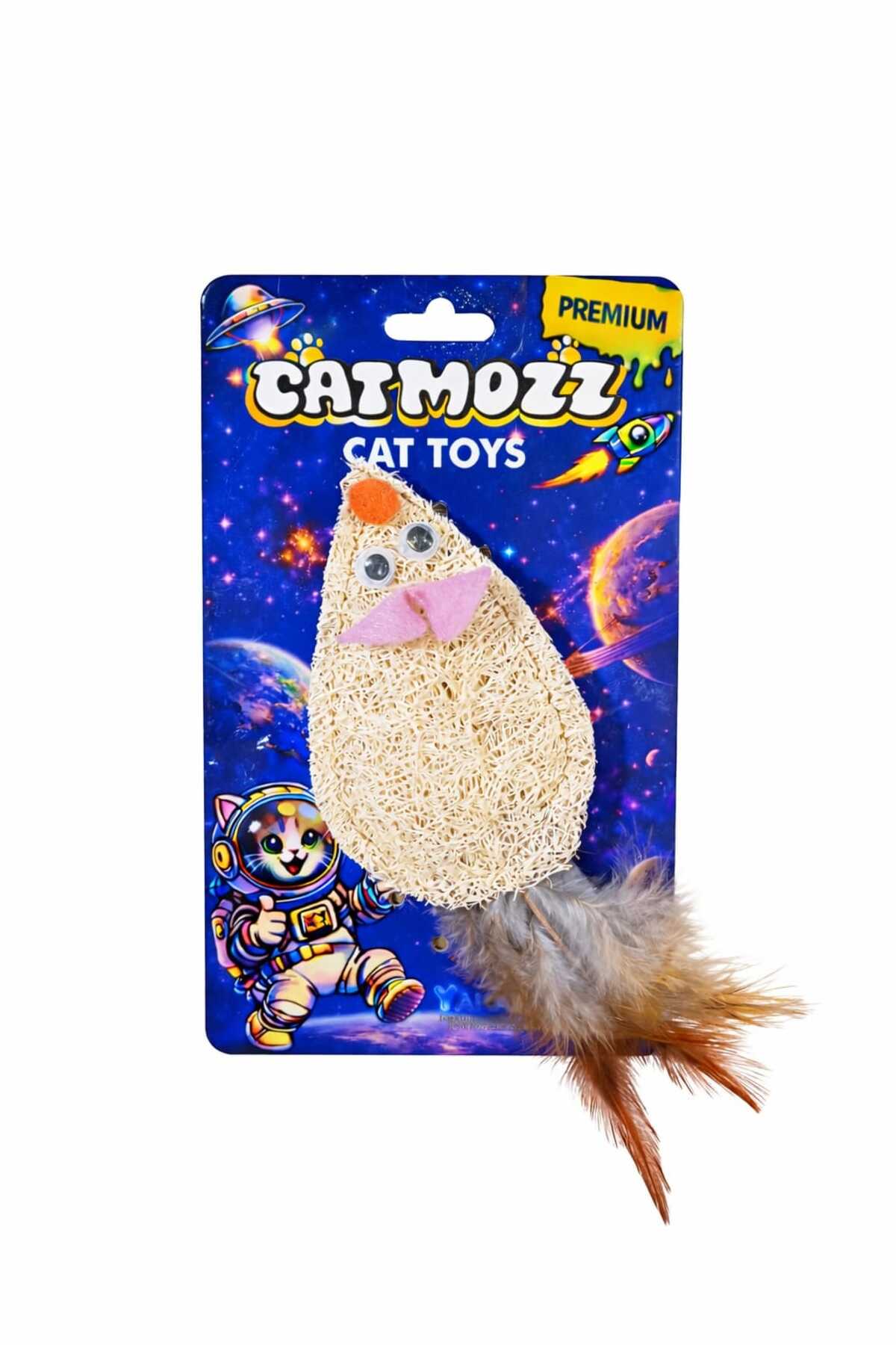 اسباب‌بازی موشی پرزدار گربه با الیاف طبیعی، کت‌موز CatMozz، مدل YKMZ-051 بژ