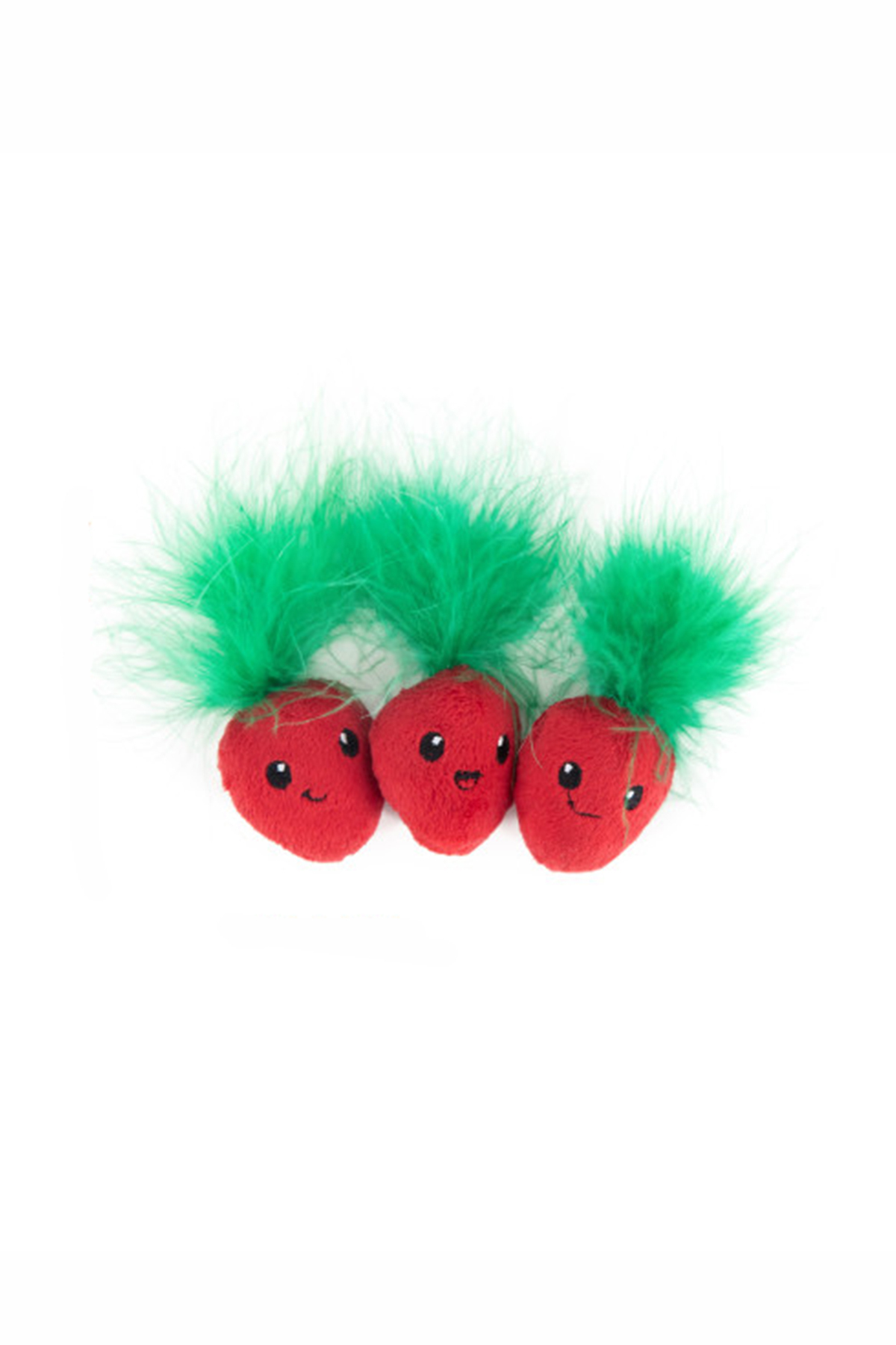 اسباب‌بازی گربه کت‌نیپ‌دار طرح توت‌فرنگی، ۳ عددی Catstages Strawbabies، مدل 350-70394M از اوت‌وارد هاوند Outward Hound چندرنگ