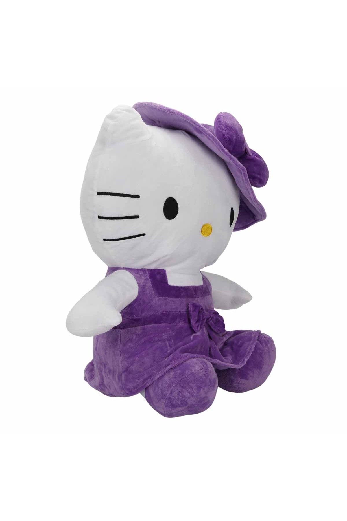 اسباب بازی های پشمی دارای مجوز هلو کیتی مخمل خواب دار با کلاه و لباس 50 سانتی متر Hello Kitty