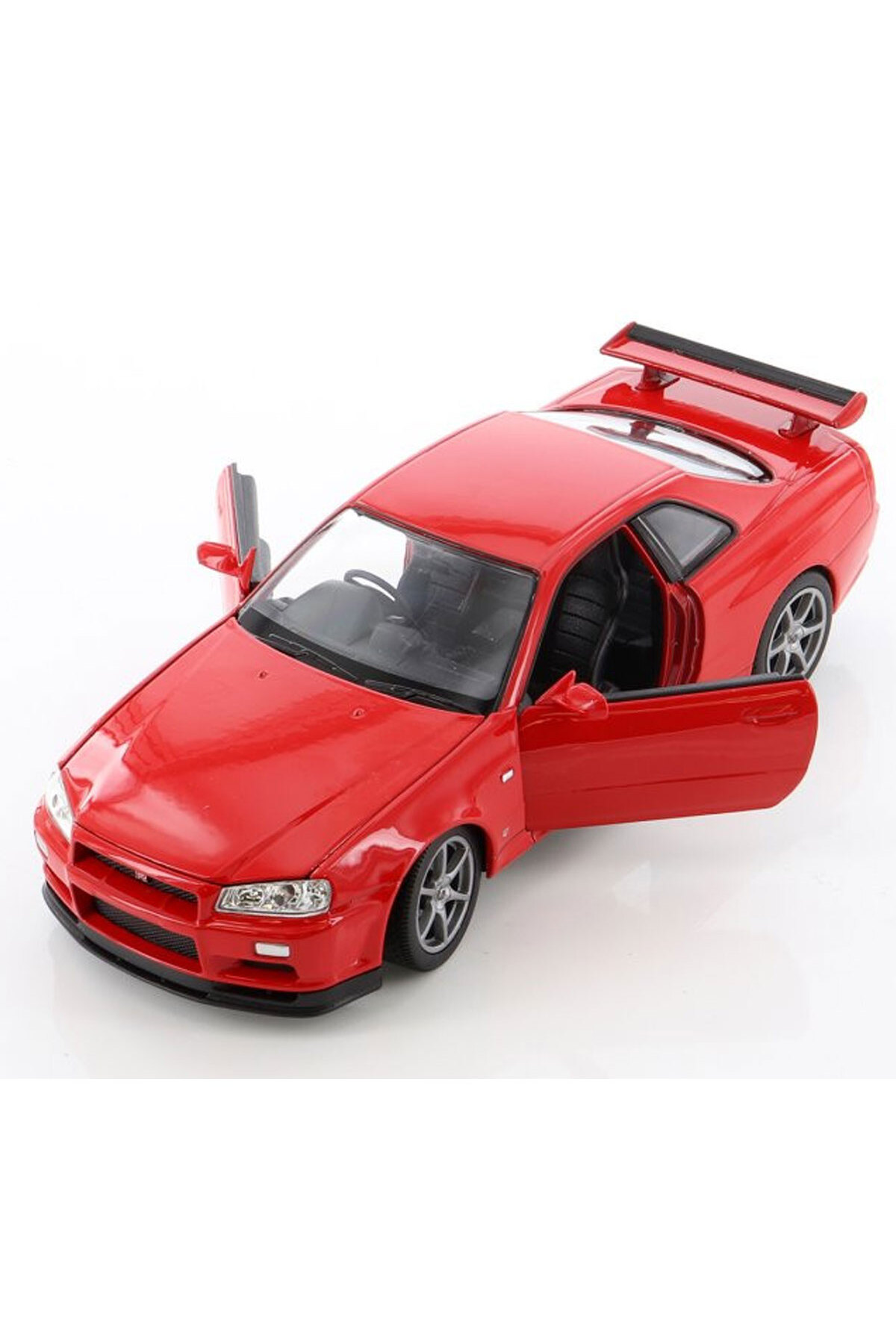 مدل خودرو NISSAN SKYLINE GTR R34 1 24 SCALE DIECAST MODEL CAR قرمز اورجینال WELLY