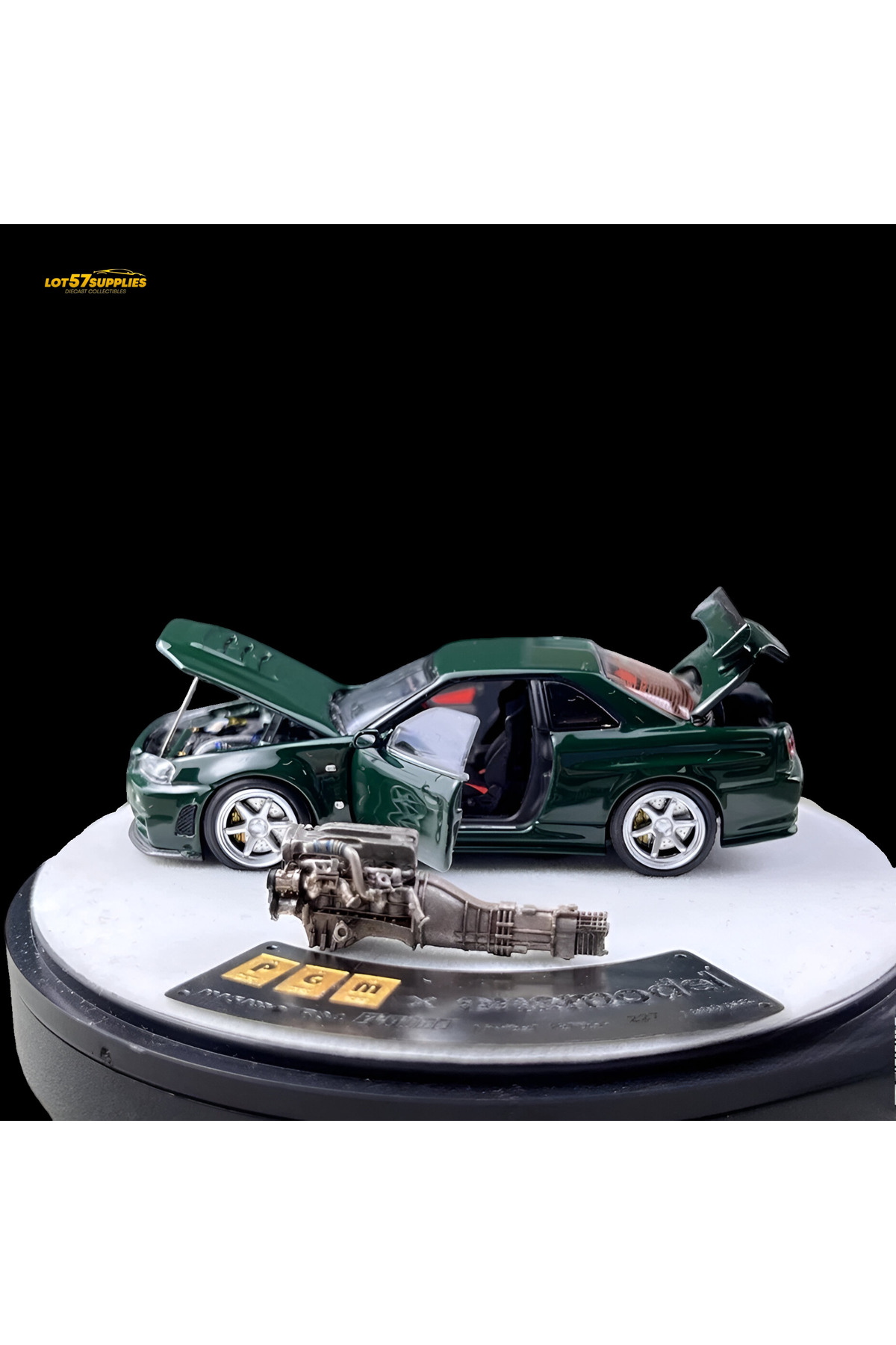 ماشین اسباب بازی PGM 1:64 GREEN SKYLINE GTR R34 NISMO Z TUNE SPORTS MODEL DIECAST METAL CAR از ترکیه HOT WHEELS