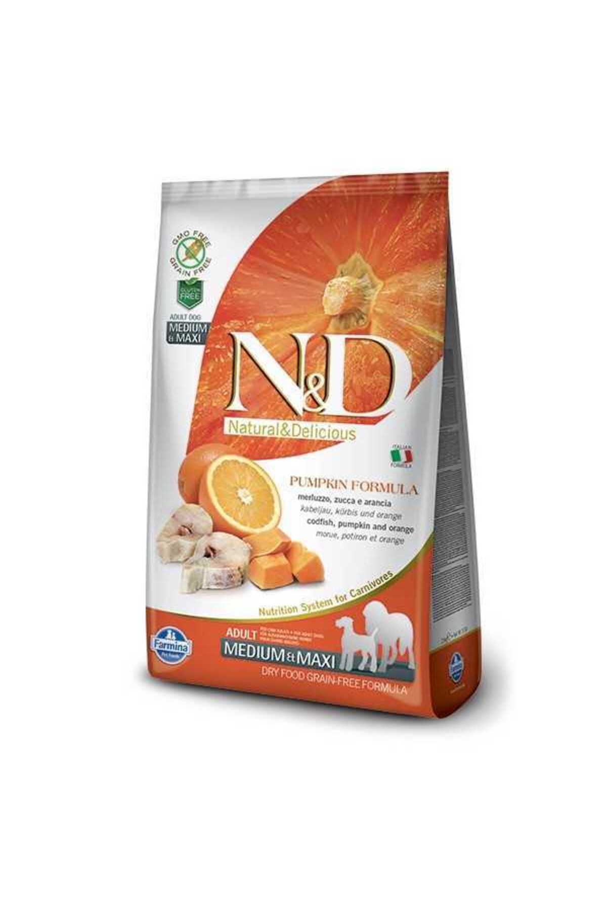 غذای خشک سگ ان اند دی N&D سری Ocean Pumpkin Medium Maxi با طعم ماهی و پرتقال، ۲٫۵ کیلوگرم 2,5 Kg