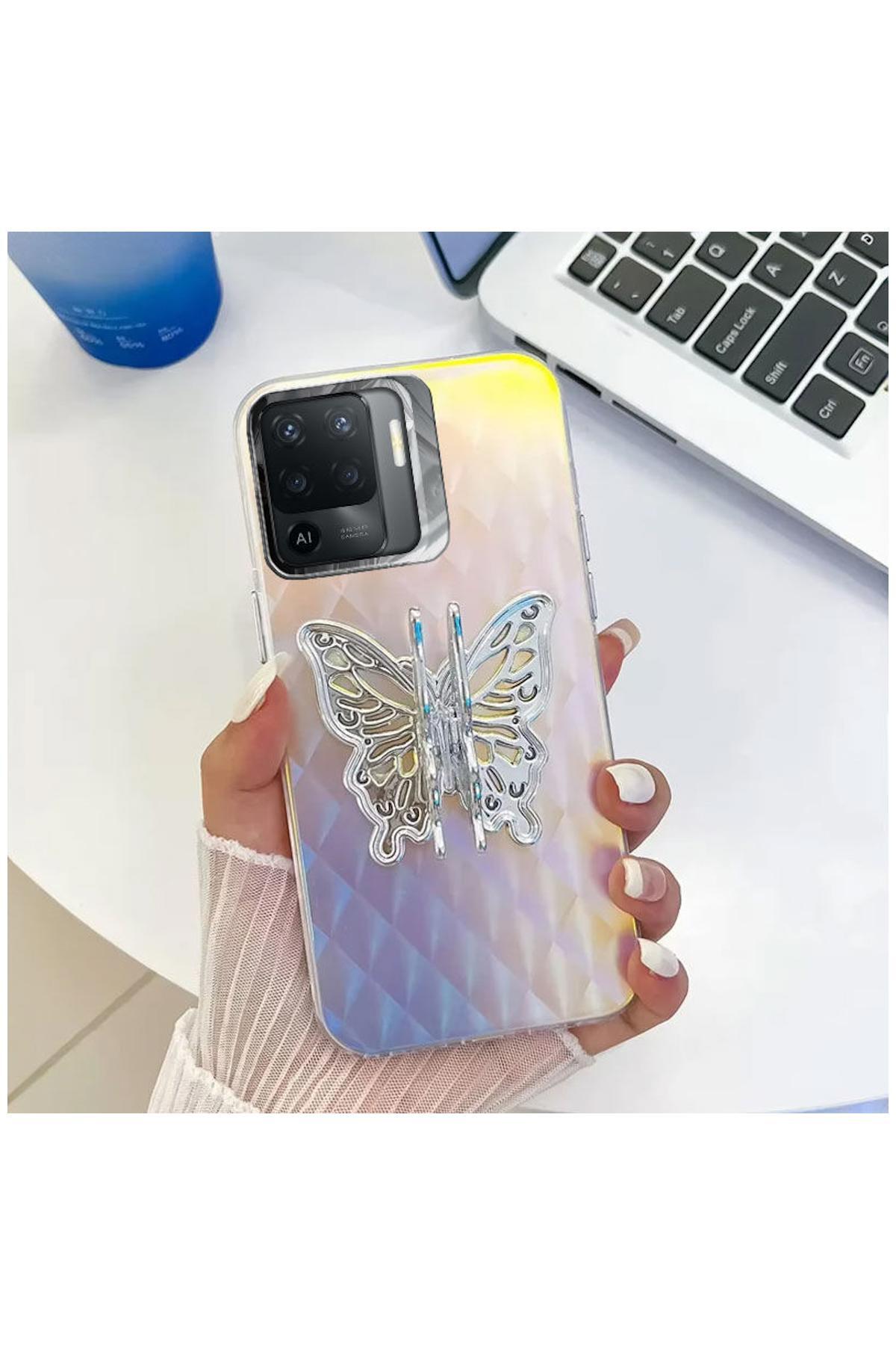 کاور و قاب سیلیکونی ZEBANA BUTTERFLY CASE سازگار OPPO A94 با STAND PATTERN 2 اورجینال Zebana