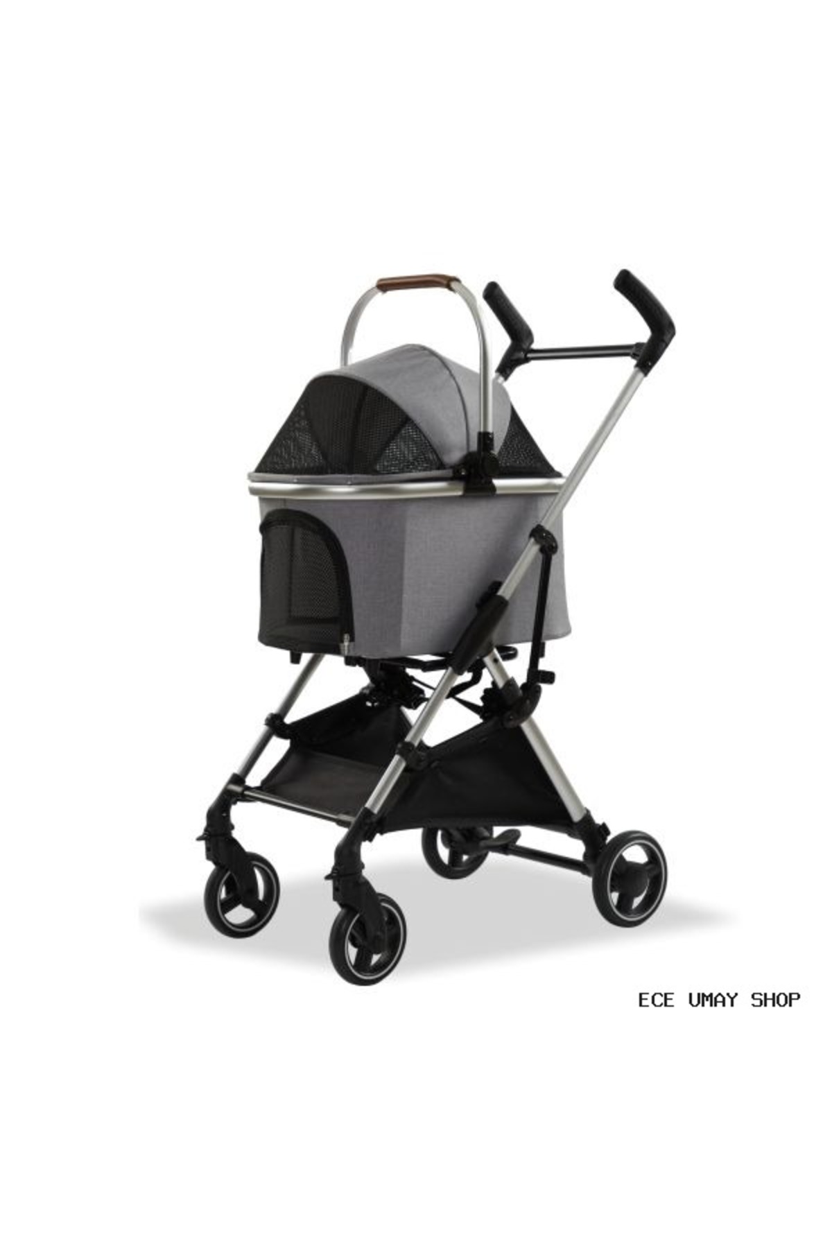 کالسکه سگ تاشو یوروداگ Eurodog ECE-UMAY (224343)، خاکستری تیره، 60×44×100 سانتی‌متر