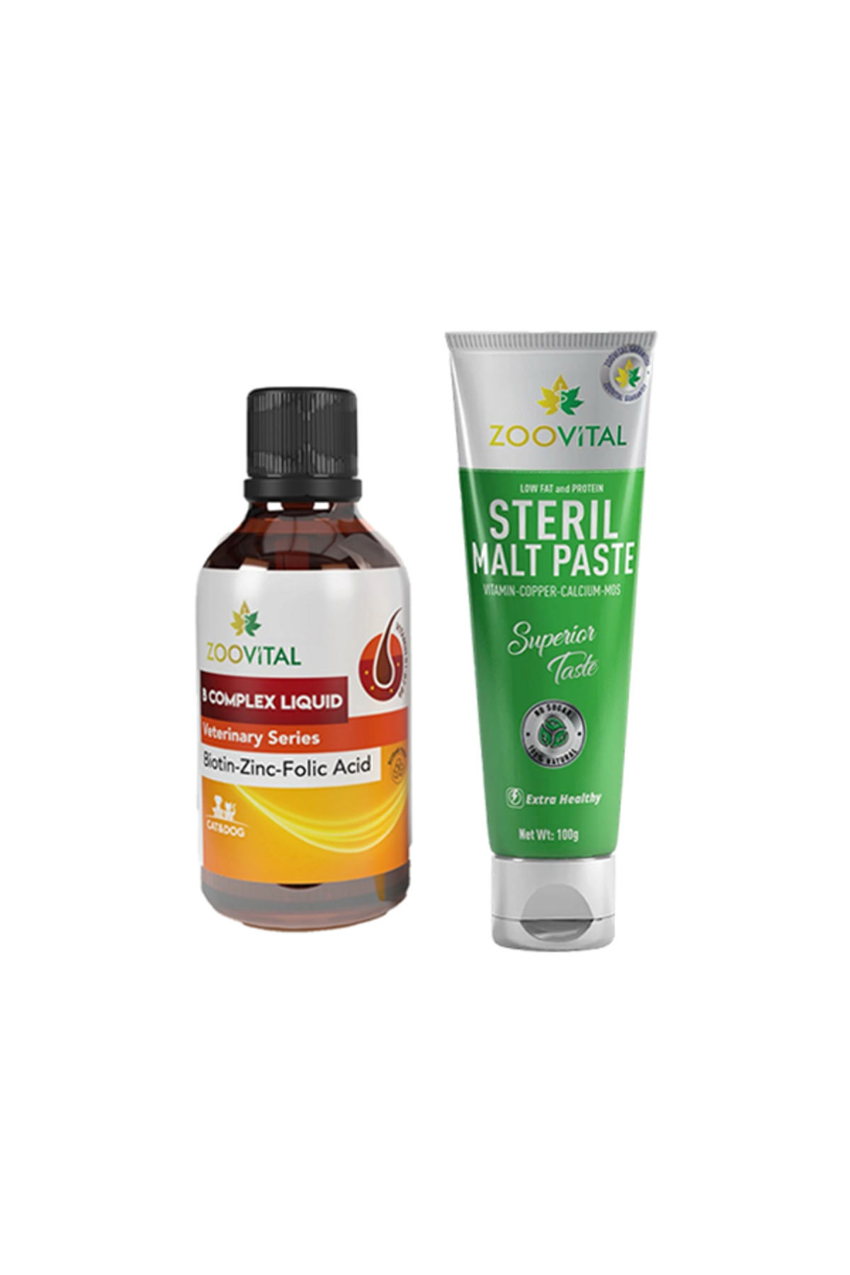مکمل ترکیبی گربه زوویتال Zoovital، قطره B Plus و خمیر مالت Steril 50 ml