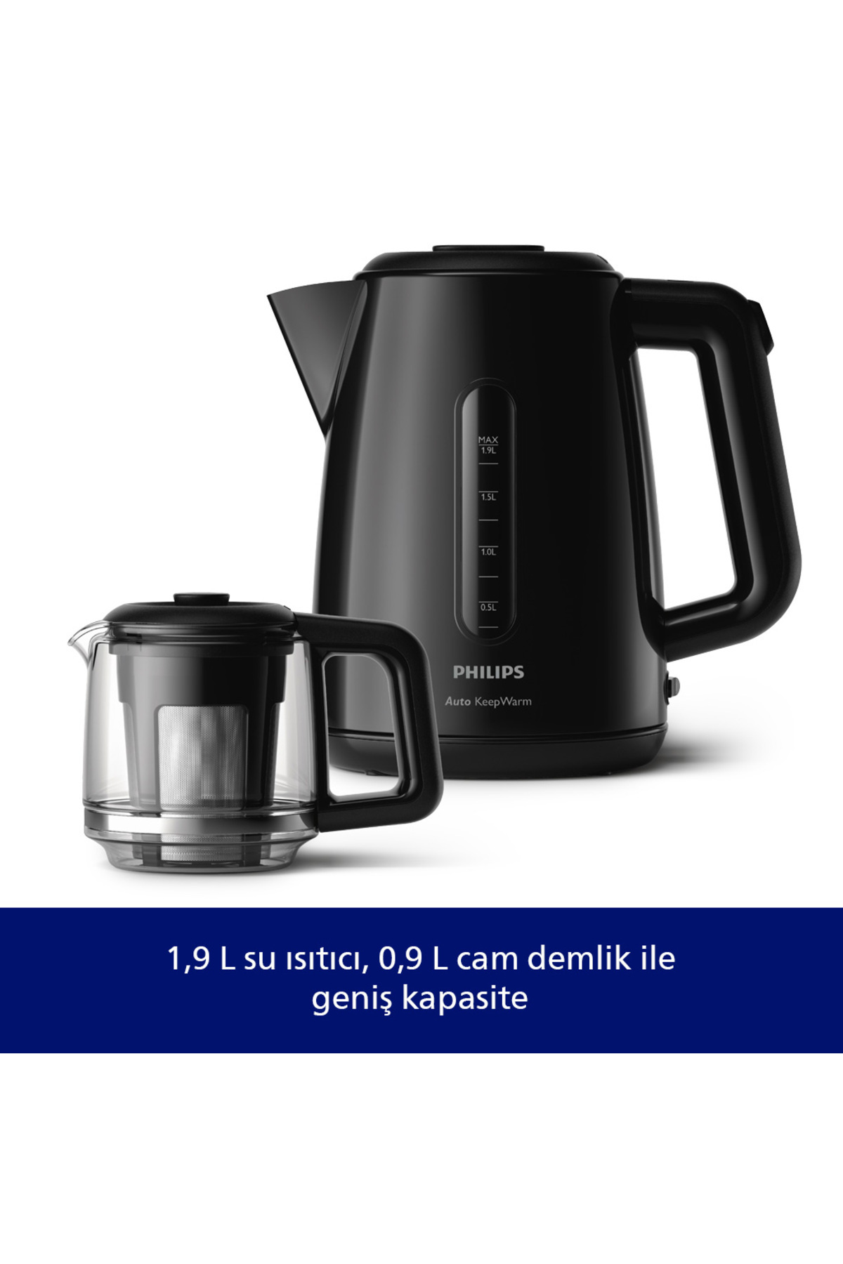 چای ساز دستگاه کالکشن روزانه 1700 وات کتری 1.9 لیتری گرم نگه داشتن خودکار HD7301 00 اورجینال Philips