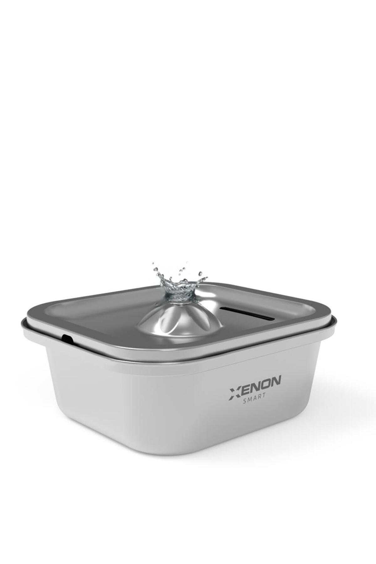 ست خودکار دو‌تکه ظرف غذای گربه و آبخوری فواره‌ای هوشمند فولادی زنون اسمارت Xenon Smart