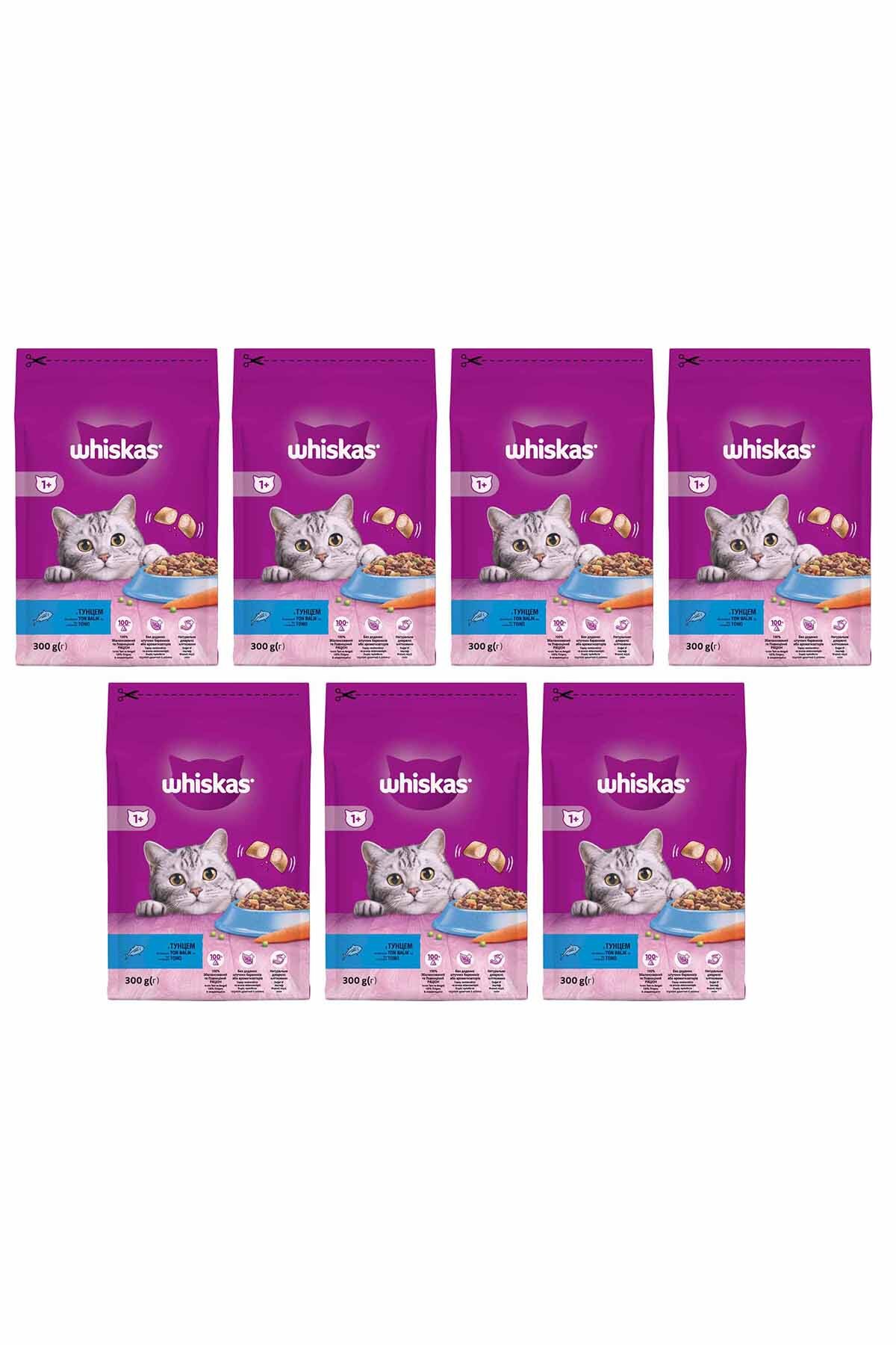 غذای خشک گربه با طعم ماهی تن ویسکاس Whiskas، ۳۰۰ گرم، بسته ۷ عددی