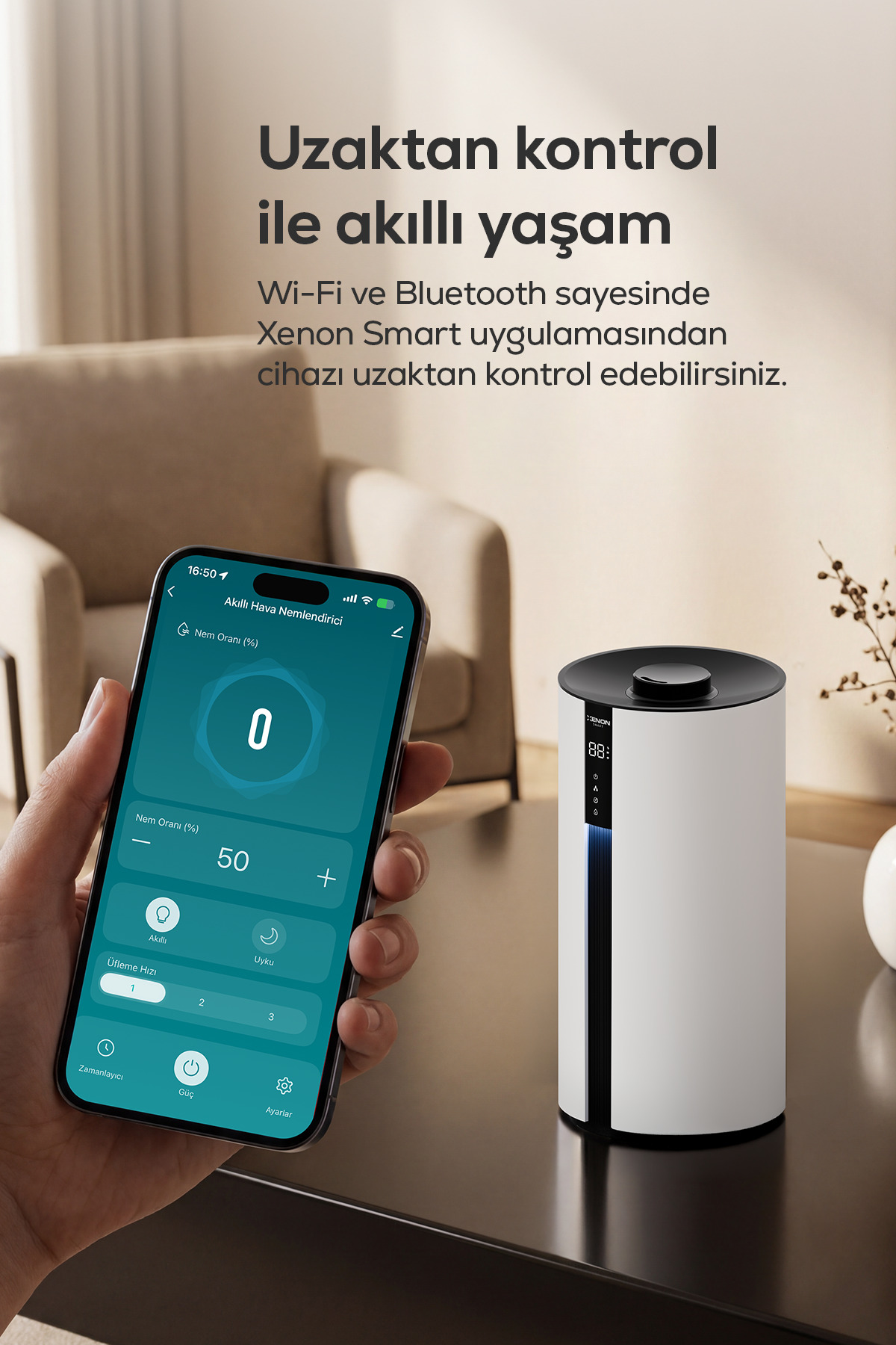 دستگاه بخور اولتراسونیک زنون اسمارت Xenon Smart Lite مدل X7450، مخزن ۳٫۵ لیتری و WiFi سفید 3.5L