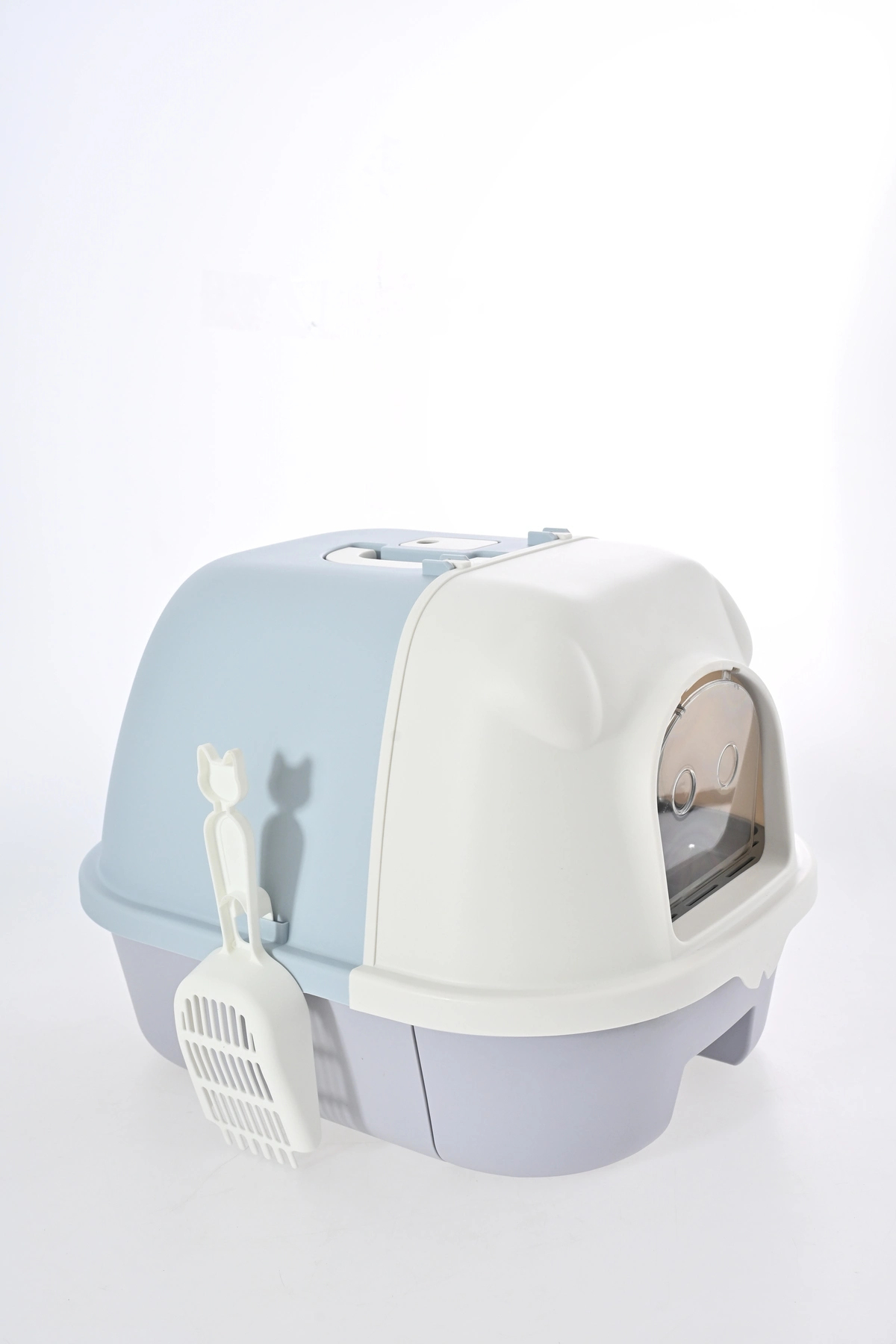 توالت گربه دربسته کشودار پت لوکس Pet Luxe مدل Miki، خاکستری