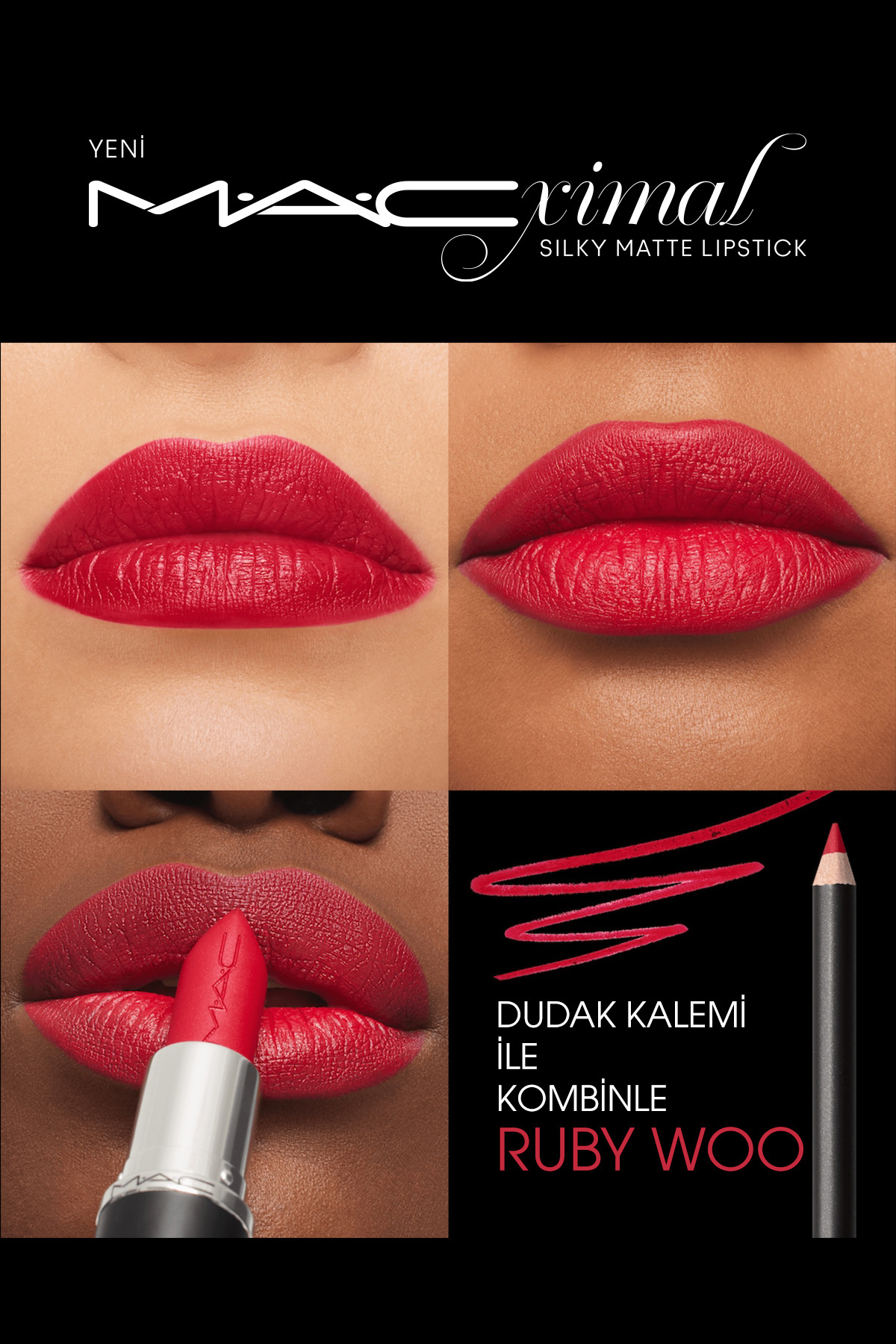 رژ لب MACXIMAL MINI MAC SILKY MATTE LIPSTICK ROBY WOO Mac