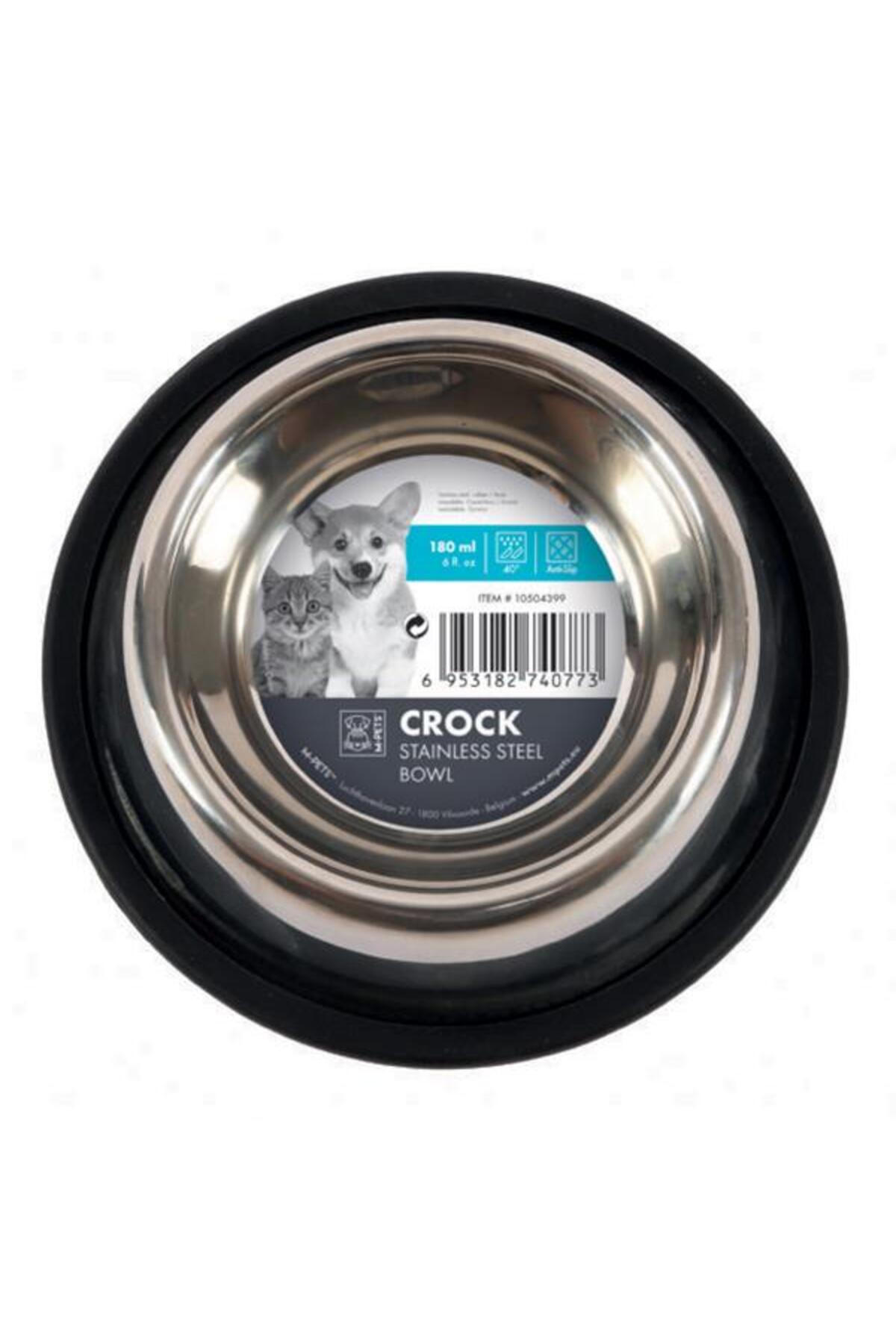 کاسه فولادی غذا و آب ام‌پتس M-PETS Crock، سایز XS، ظرفیت ۱۸۰ میلی‌لیتر