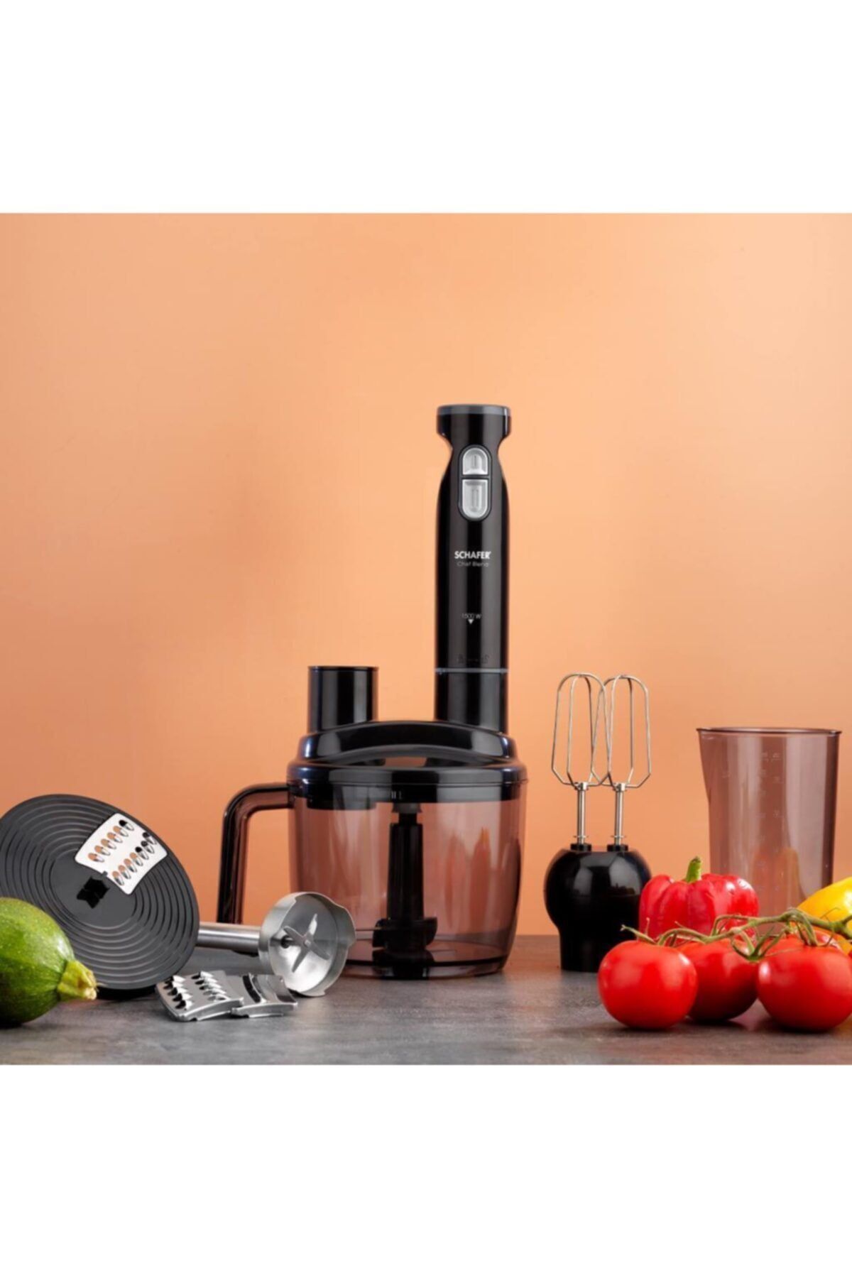 ست مخلوط کن مگا بلندر CHEF BLEND مشکی اورجینال Schafer