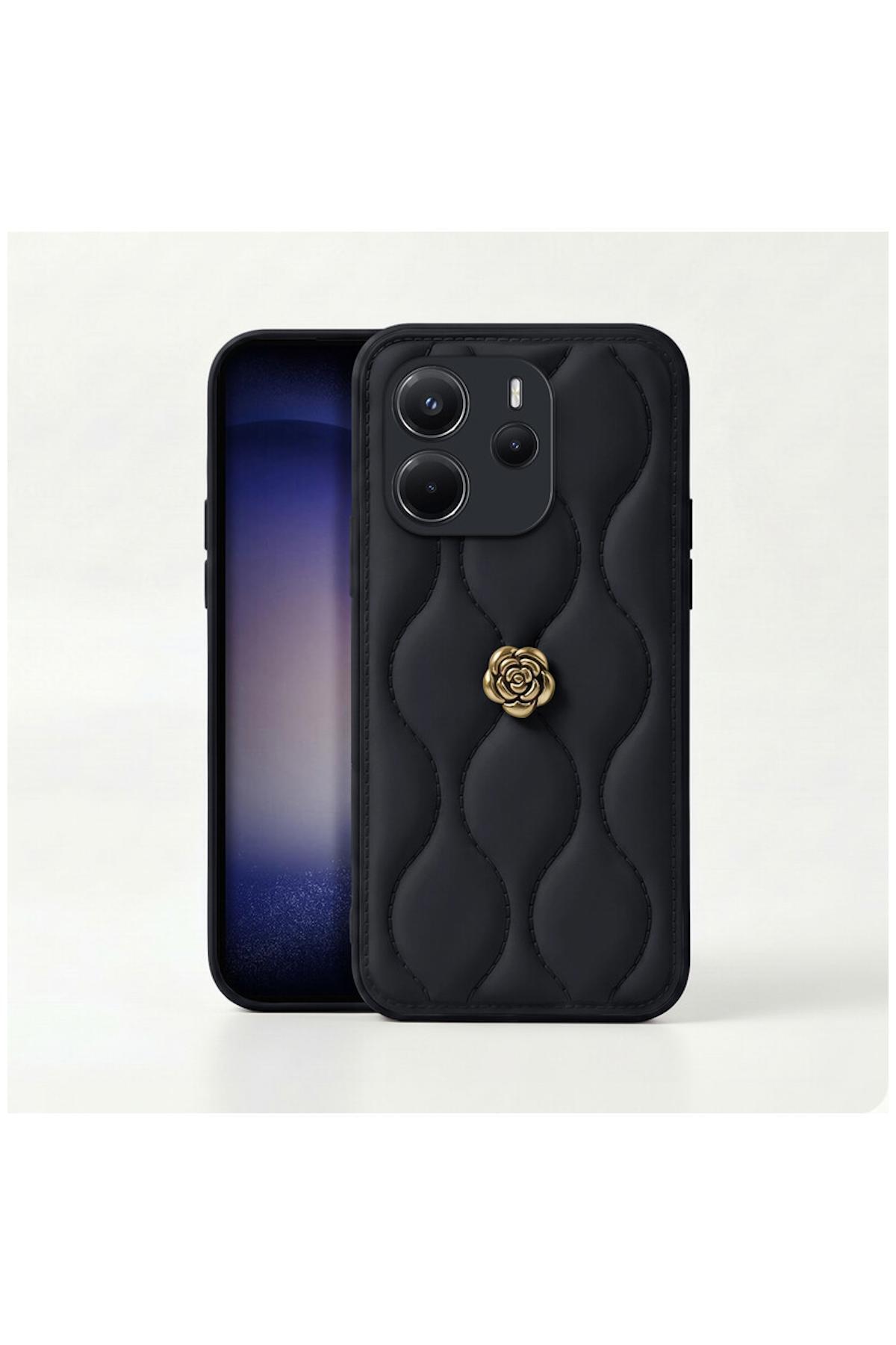 کاور و قاب محافظ شیائومی REDMI NOTE 14 5G سازگار با کیف چرمی ZEBANA CAMELLIA مشکی اورجینال Zebana