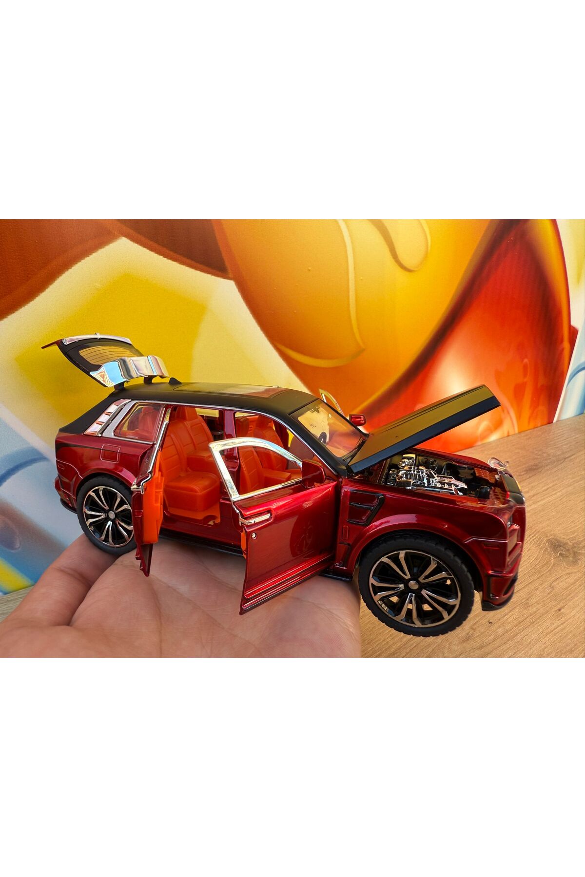 مدل خودرو 1:24 کشش دراپ با نور و صدا فلزی رولز رویس دایکست ماشین 18 سانتی متری اورجینال scntoys