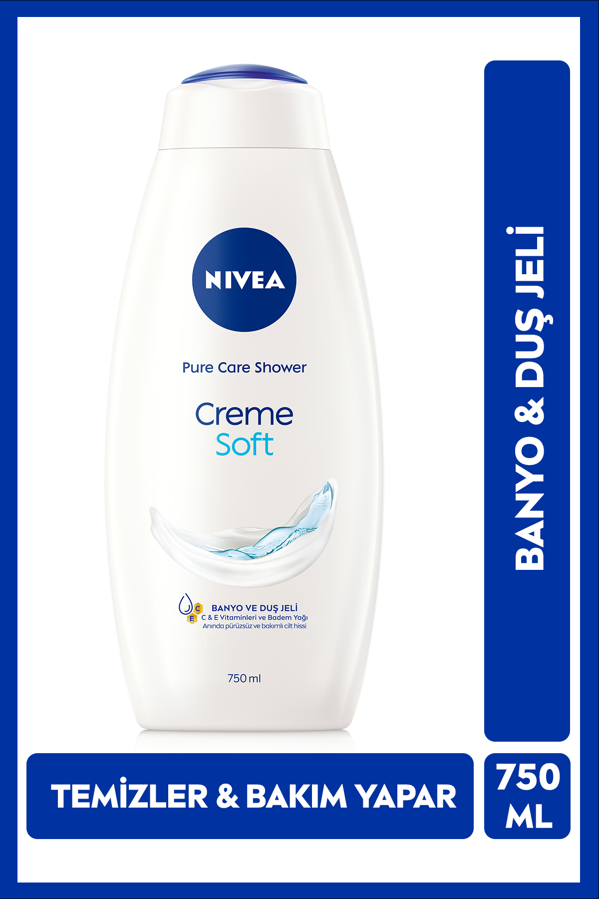 NIVEA ژل حمام و شاور نیوآ کرمی تاچ با عصاره بادام 750 میلی لیتر