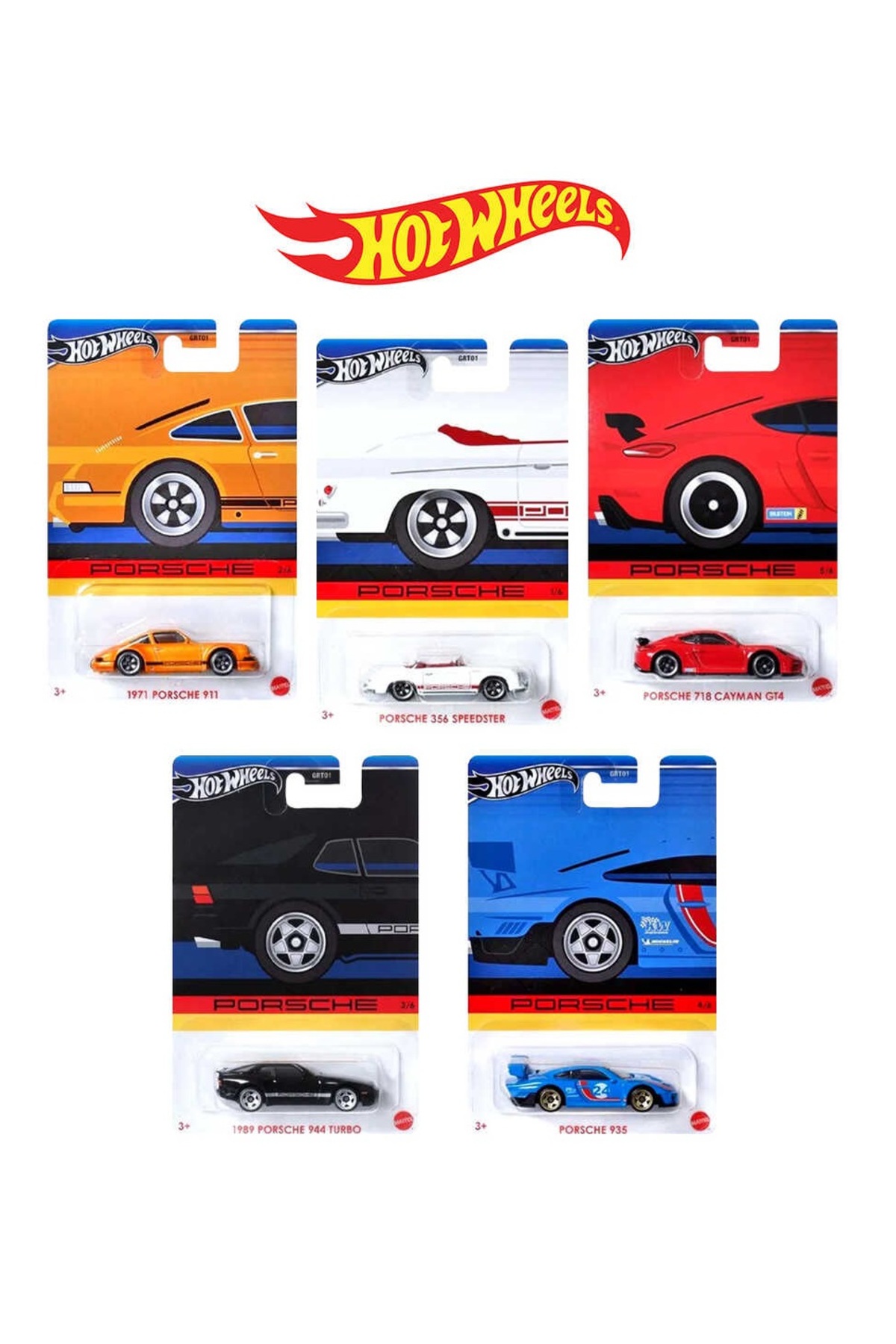 ماشین اسباب بازی مجموعه پورشه 5 سری ویژه هات ویلز اورجینال HOT WHEELS