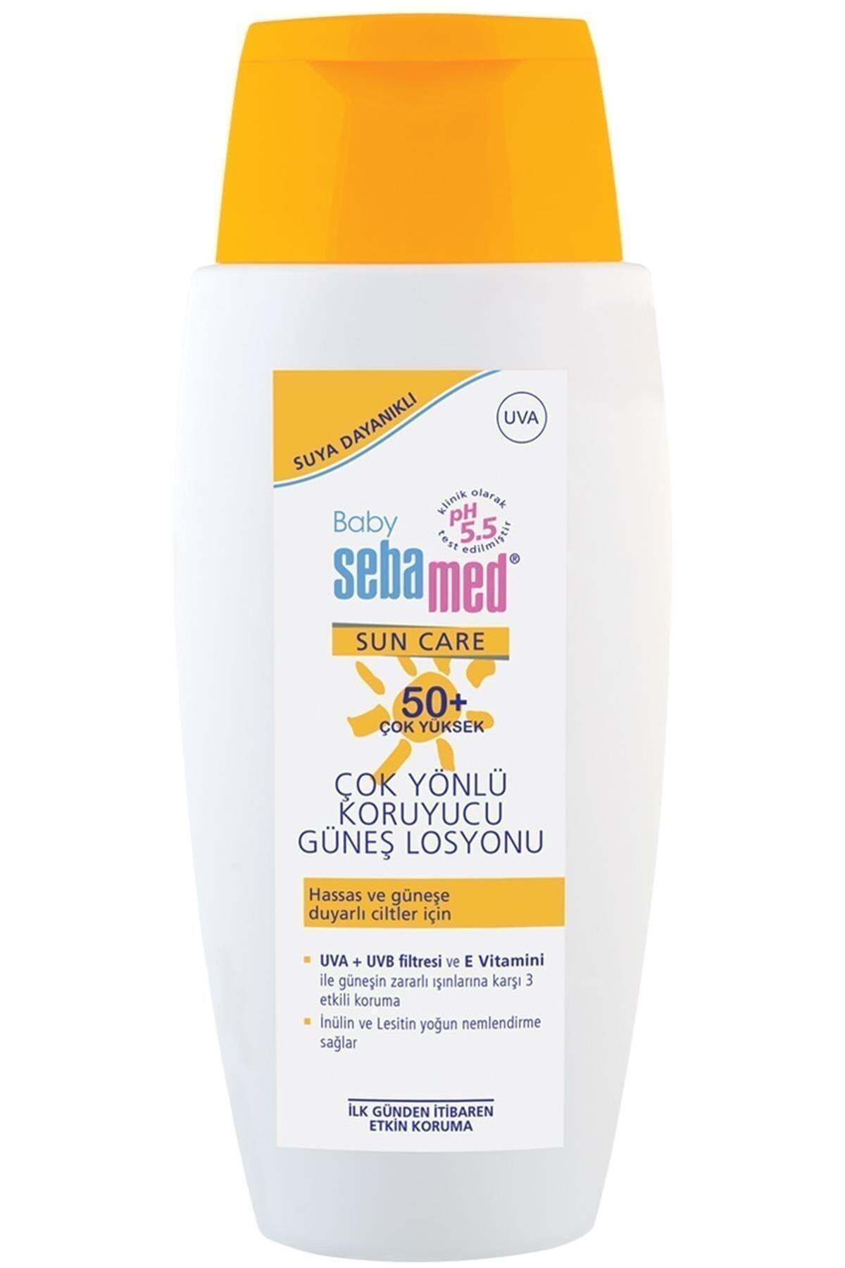 کرم ضد آفتاب صورت پسرانه و دخترانه بچگانه SPF50 150 ML Sebamed