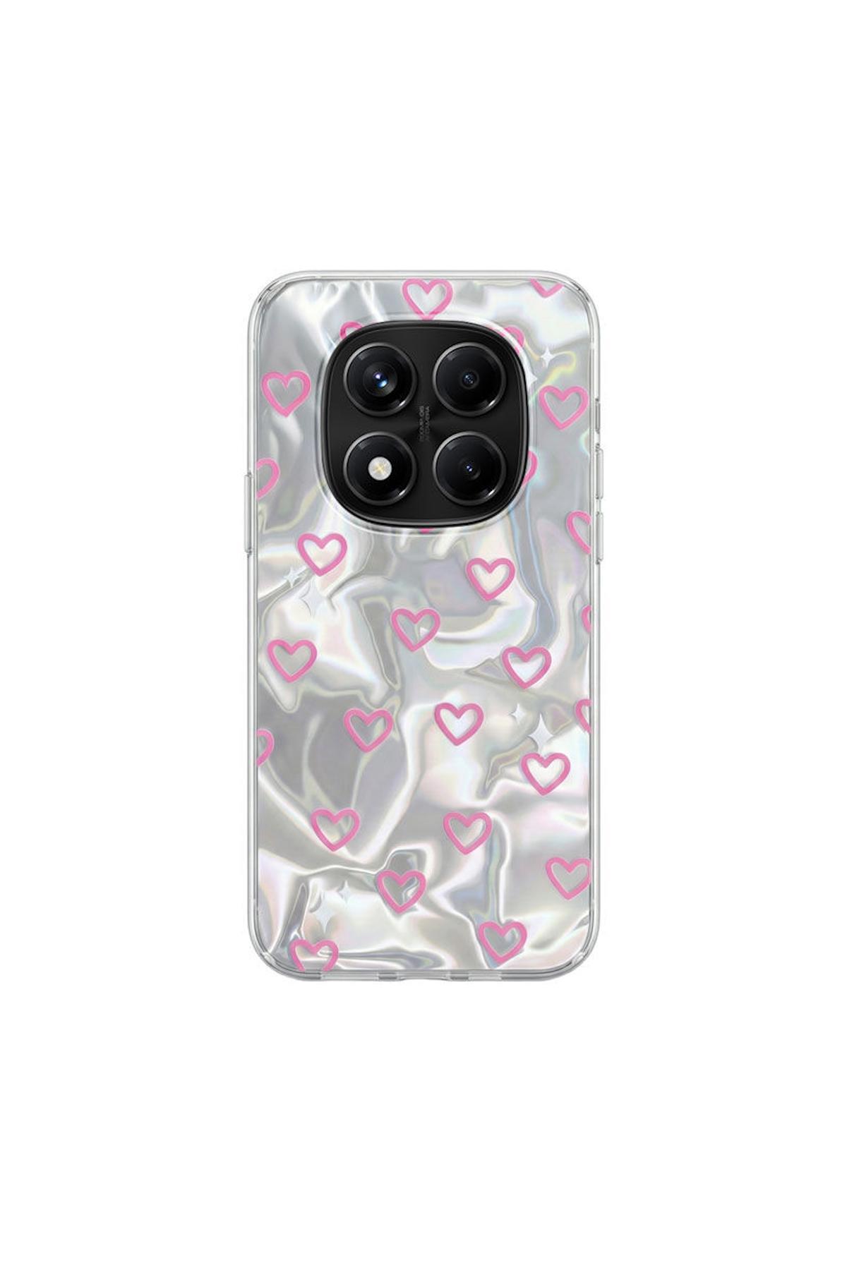 کاور و قاب سیلیکونی ZEBANA HEART صورتی سازگار با XIAOMI POCO X7 اورجینال Zebana