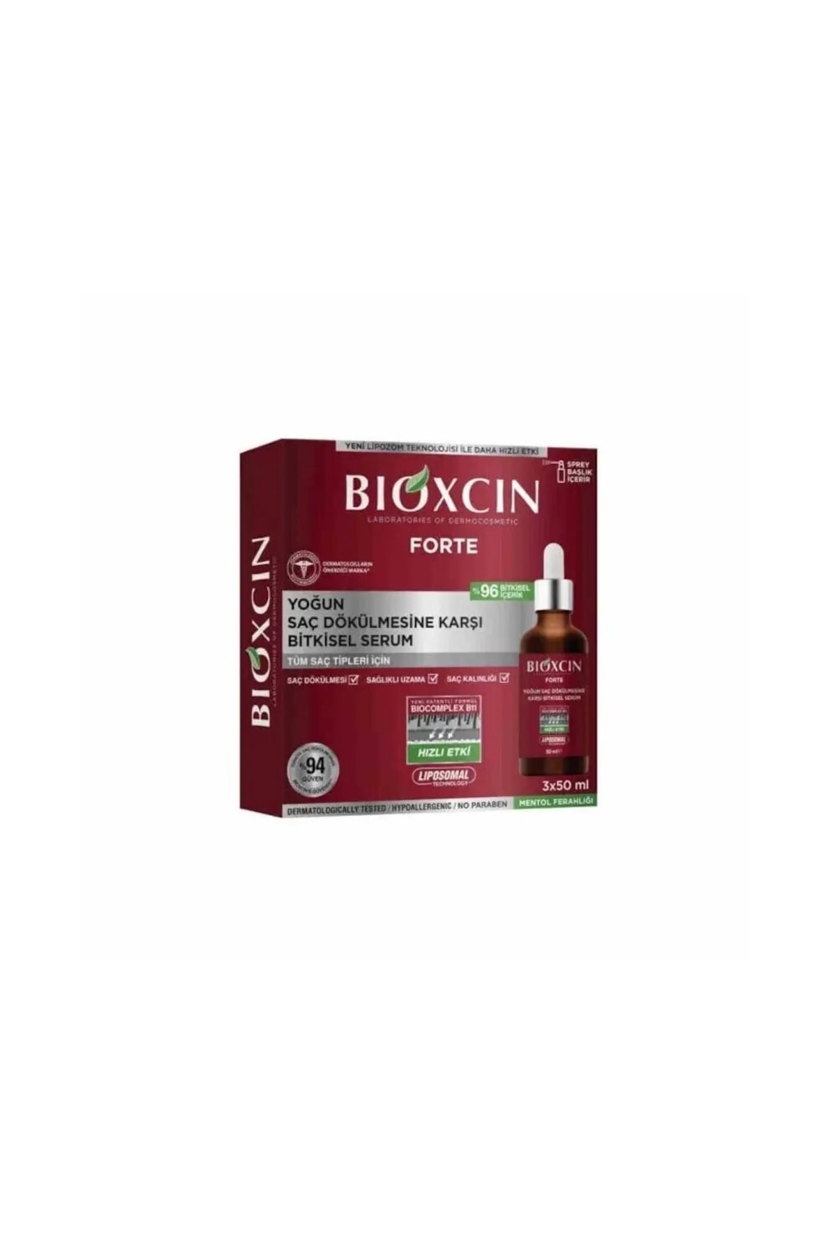 سرم موی گیاهی Forte برای جلوگیری از ریزش مو بسته 3 عددی 50 میلی‌لیتری بیوکسکین Bioxcin