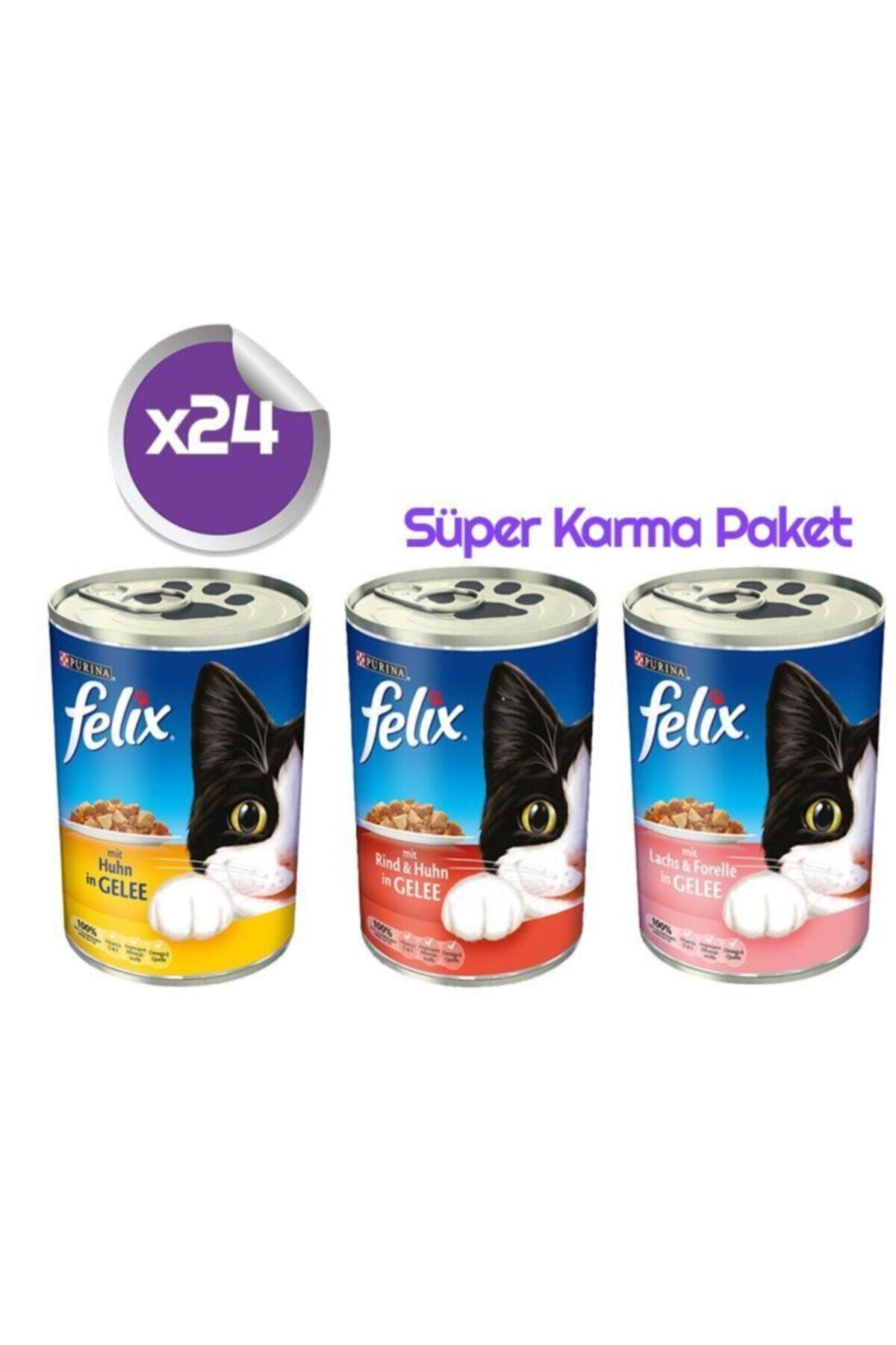 کنسرو غذای گربه فلیکس Felix، بسته ترکیبی ۴۰۰ گرمی، ۲۴ عددی