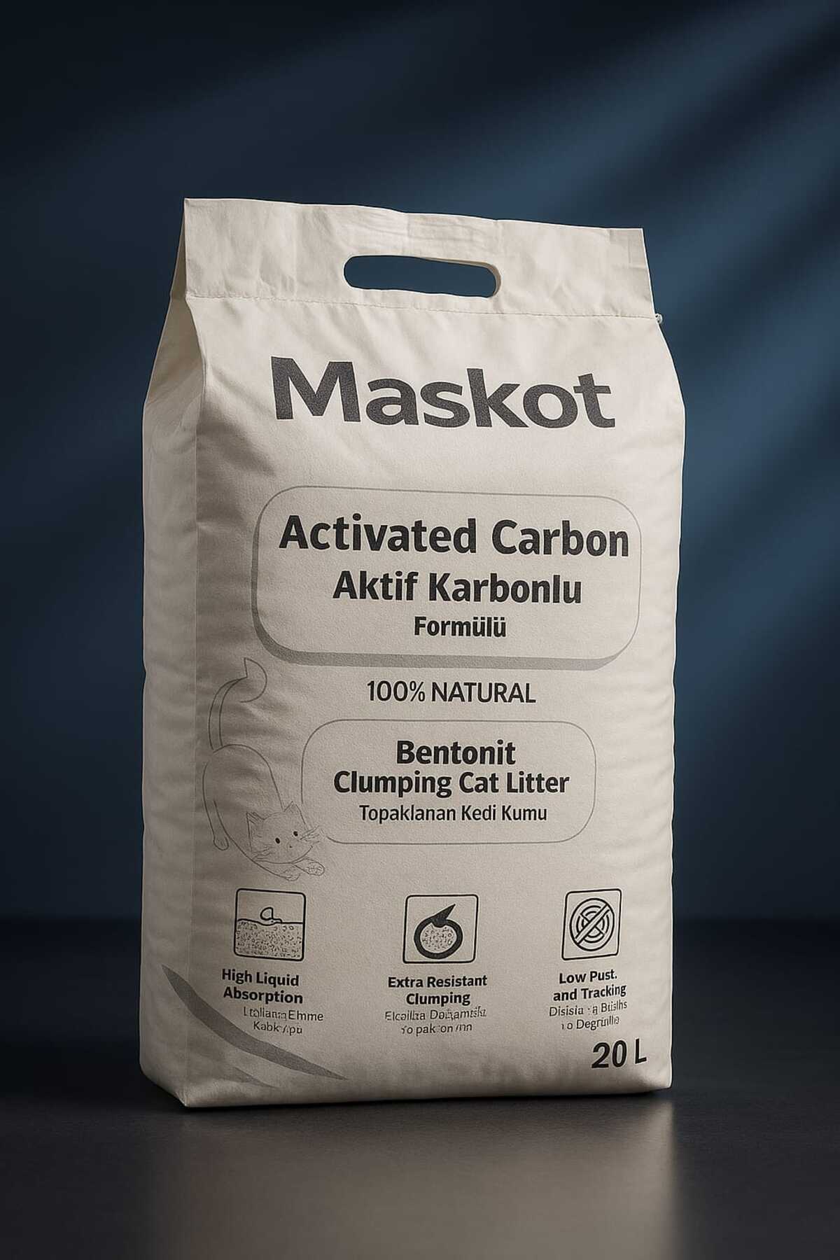 خاک گربه ماسکوت Maskot با کربن فعال، ۲۰ لیتر