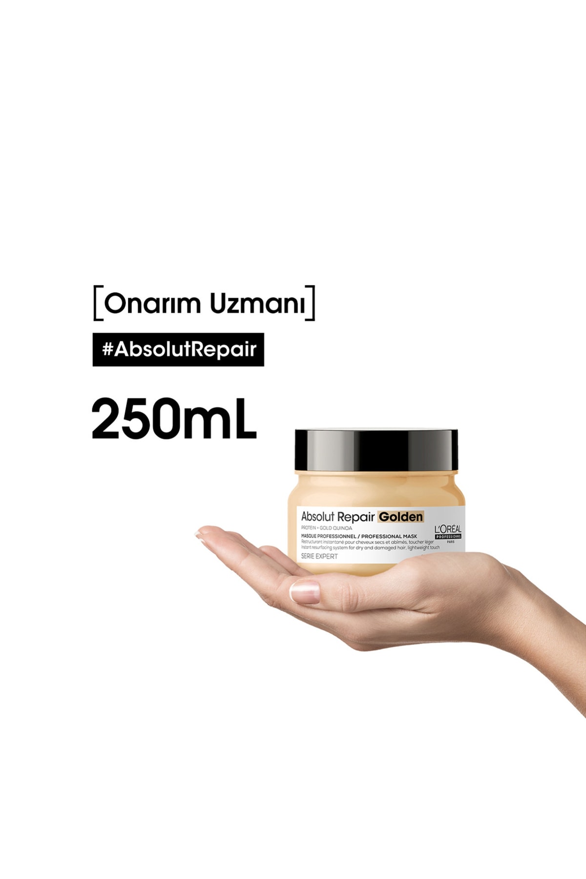 ماسک مو موی طلایی ترمیم کننده LOREAL PARIS ABSOLUT 250 میلی لیتری L'oreal Professionnel