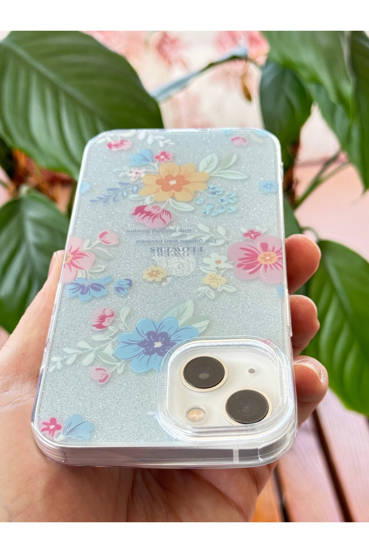 کاور و قاب سازگار APPLE IPHONE 13 14 15 با طرح گلیتر آبی رنگی رنگارنگ پوشش ضربه گیر فیبکس Fibaks