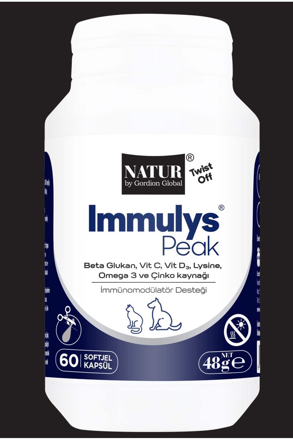 مکمل قرصی گربه و سگ Immulys Peak ناتور بای گوردیون گلوبال Natur by Gordion Global