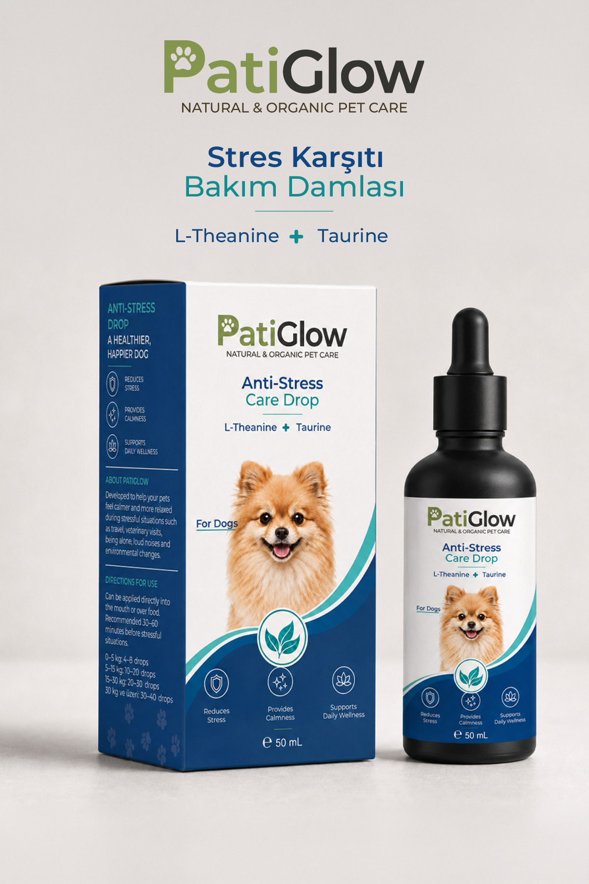 قطره مراقبتی ضد استرس سگ PatiGlow، ۵۰ میلی‌لیتر MGC