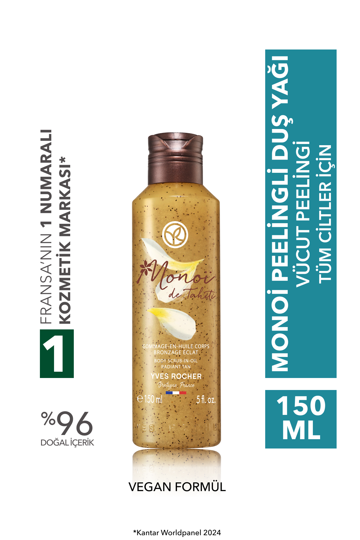 Yves Rocher روغن حمام لایه بردار مونوئی لوسیون نرم کننده 150 میل