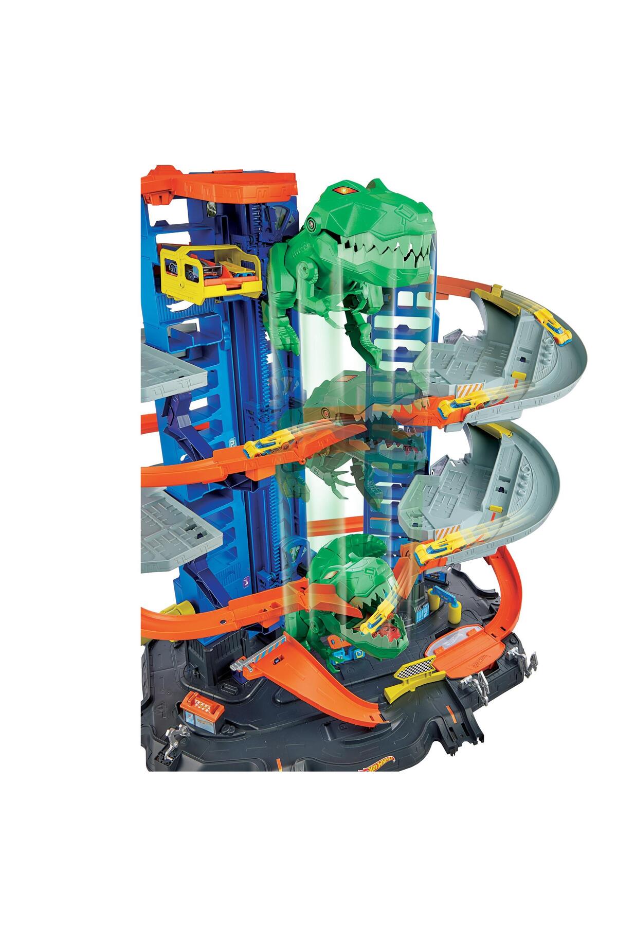 ست وسیله نقلیه ROBOTICS T REX ULTIMATE GARAGE GJL14 هات ویلز اورجینال HOT WHEELS