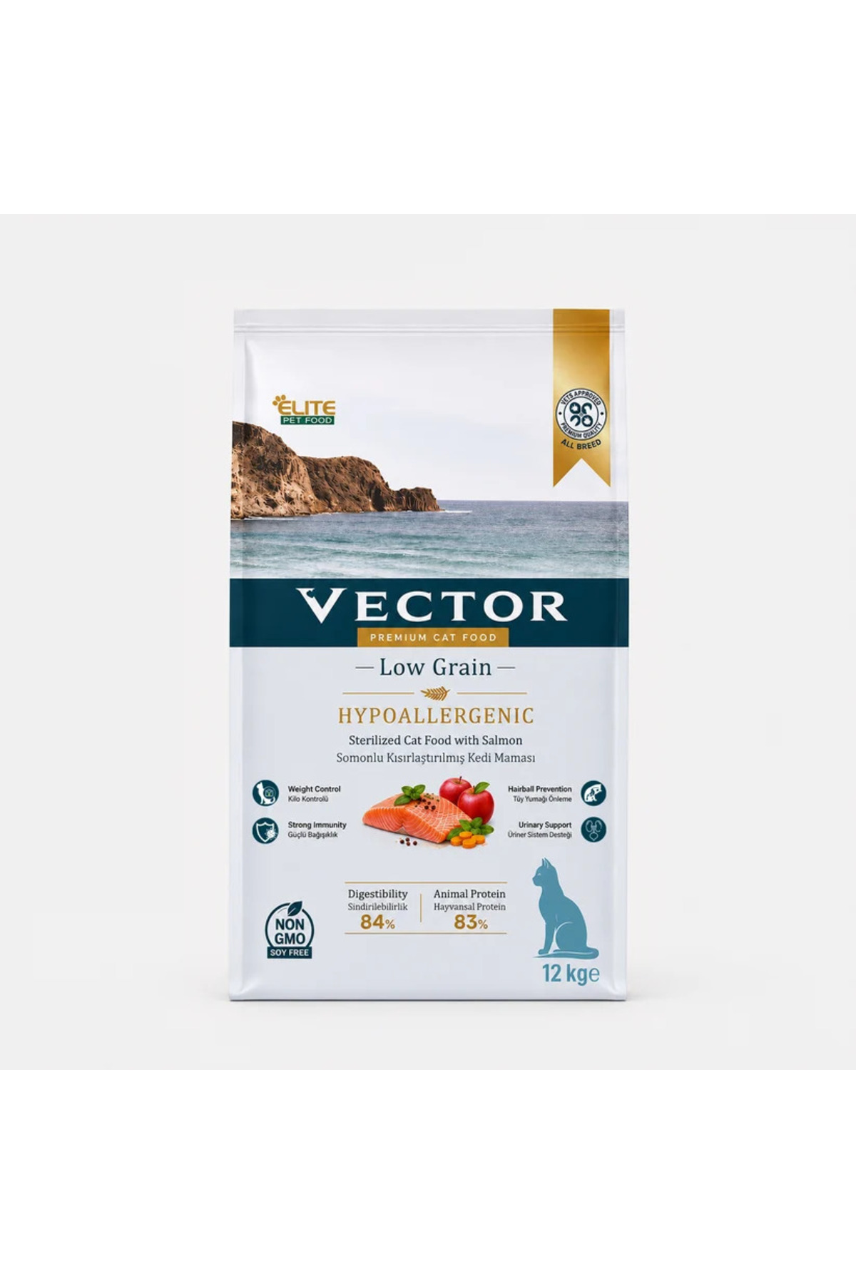 غذای خشک گربه عقیم‌شده با سالمون، وکتور Vector، ۱۲ کیلوگرم، ماسکوت Maskot