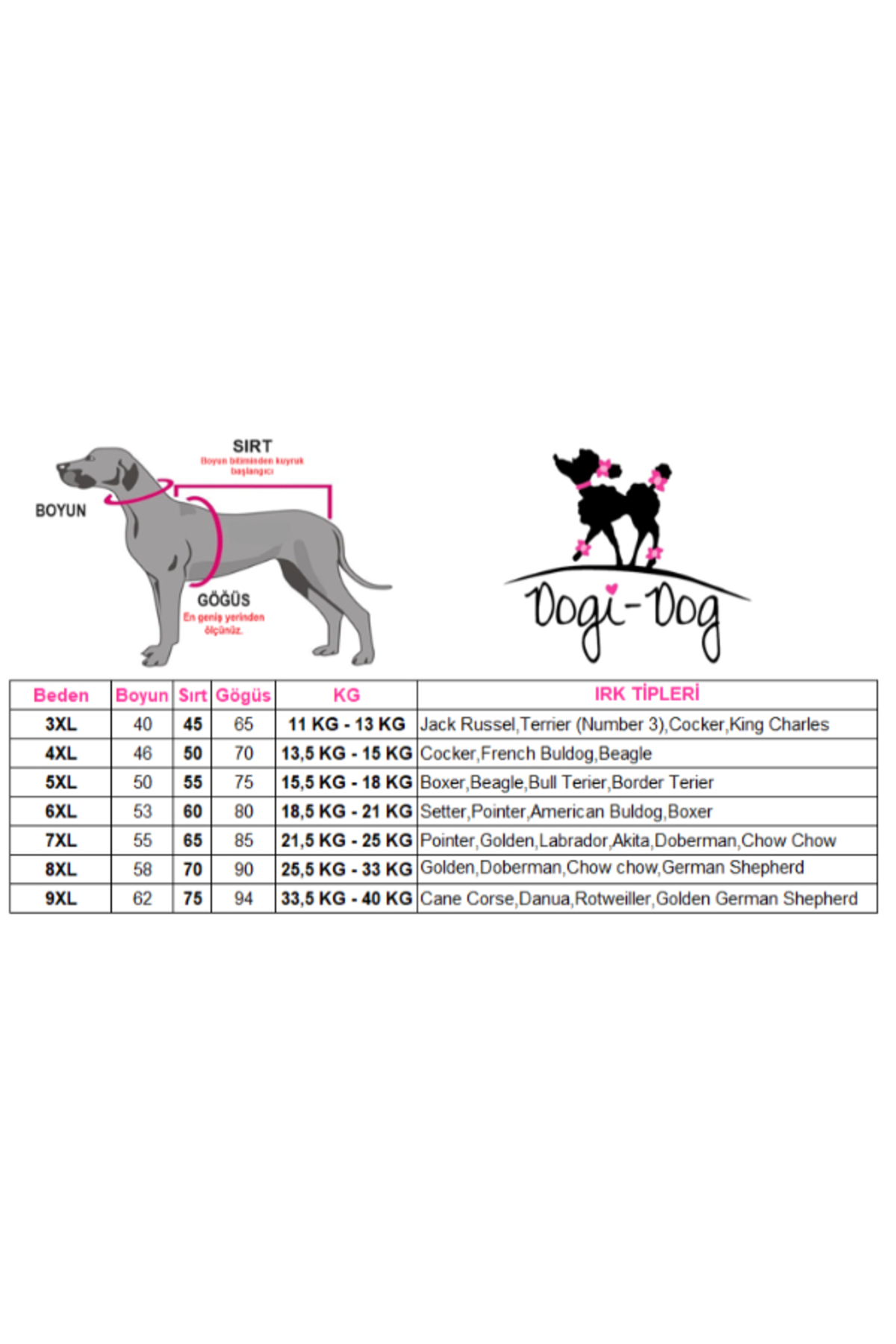 لباس سگ تی شرت تابستانی نژاد بزرگ HEART 11 45 کیلوگرم اورجینال DOGİ&amp;DOG