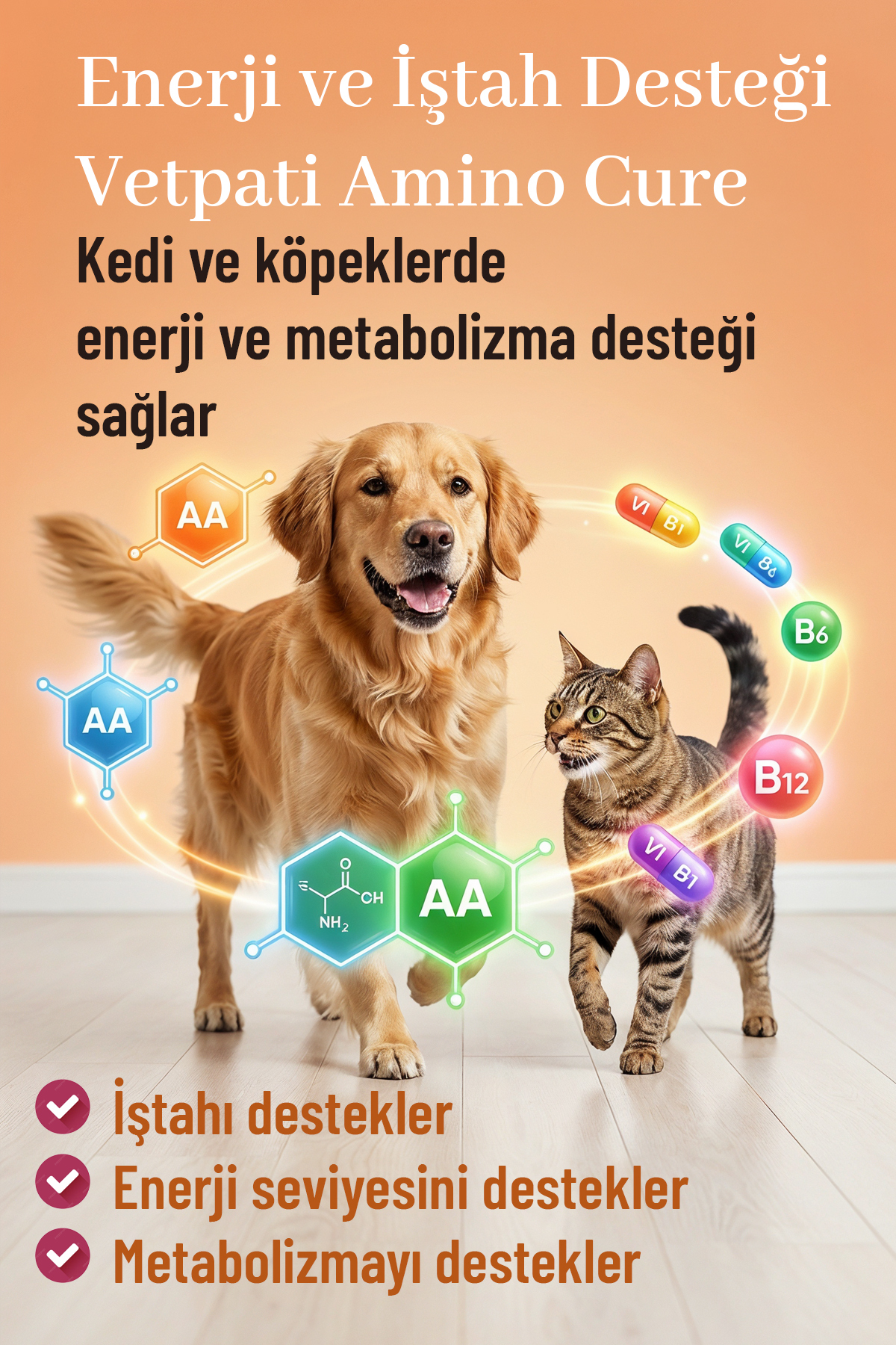 مکمل آمینواسید و ویتامین گربه و سگ وت‌پتی Vetpati Amino Cure