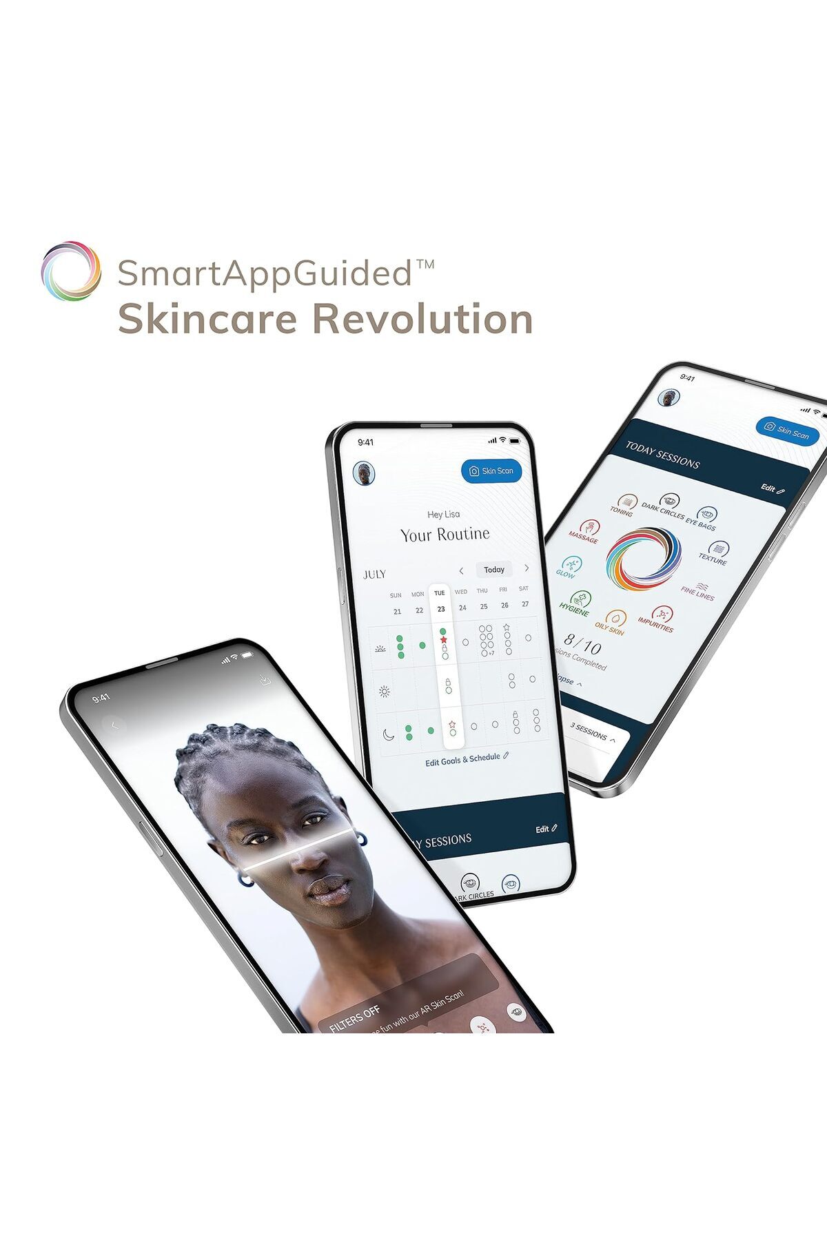 ماساژور صورت دستگاه پاک کننده SMARTAPPGUIDED™ REFRESHER 4 IN 1 FACIAL HYDRATION اورجینال Geske