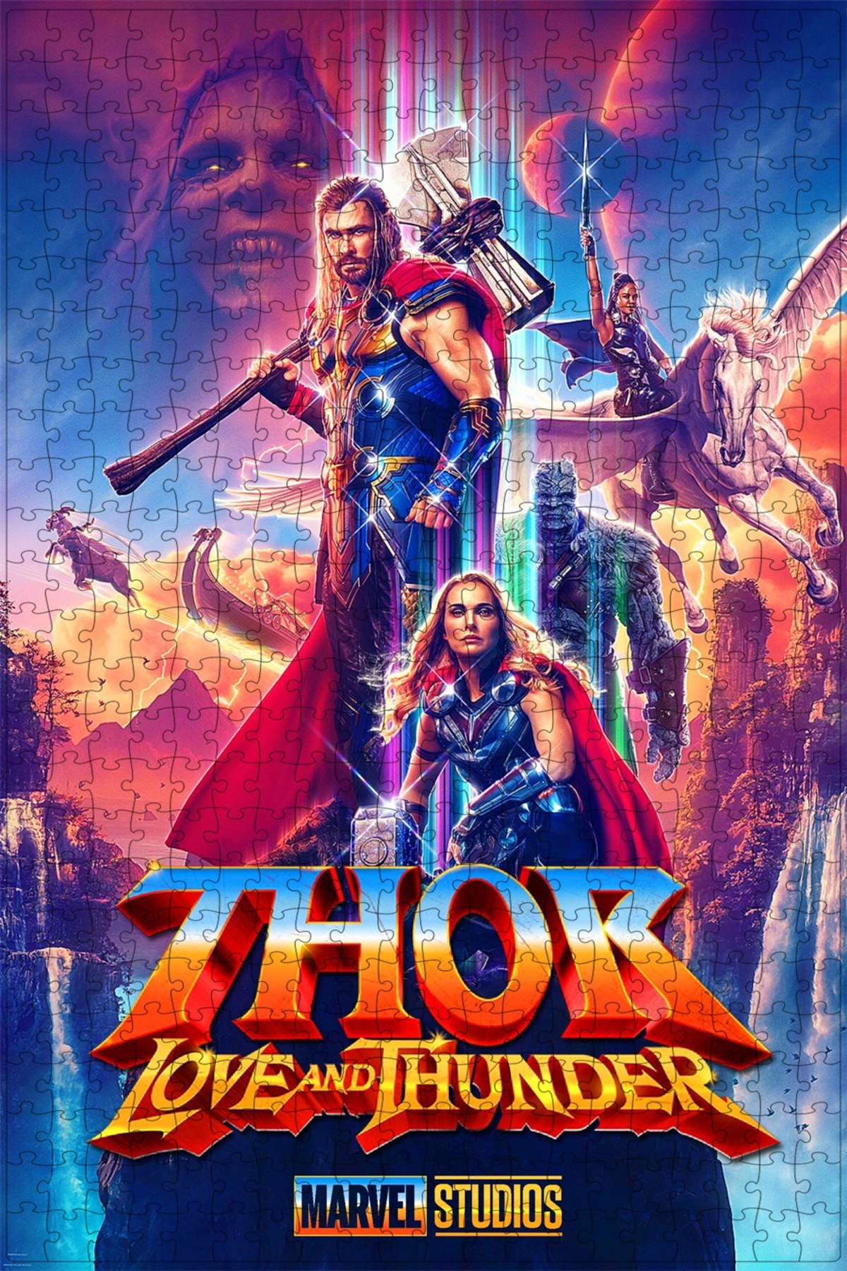 پازل THOR: LOVE AND THUNDER 2022 پوستر فیلم 500 تکه اره منبت کاری مویی نسخه 2 Jeronkarji