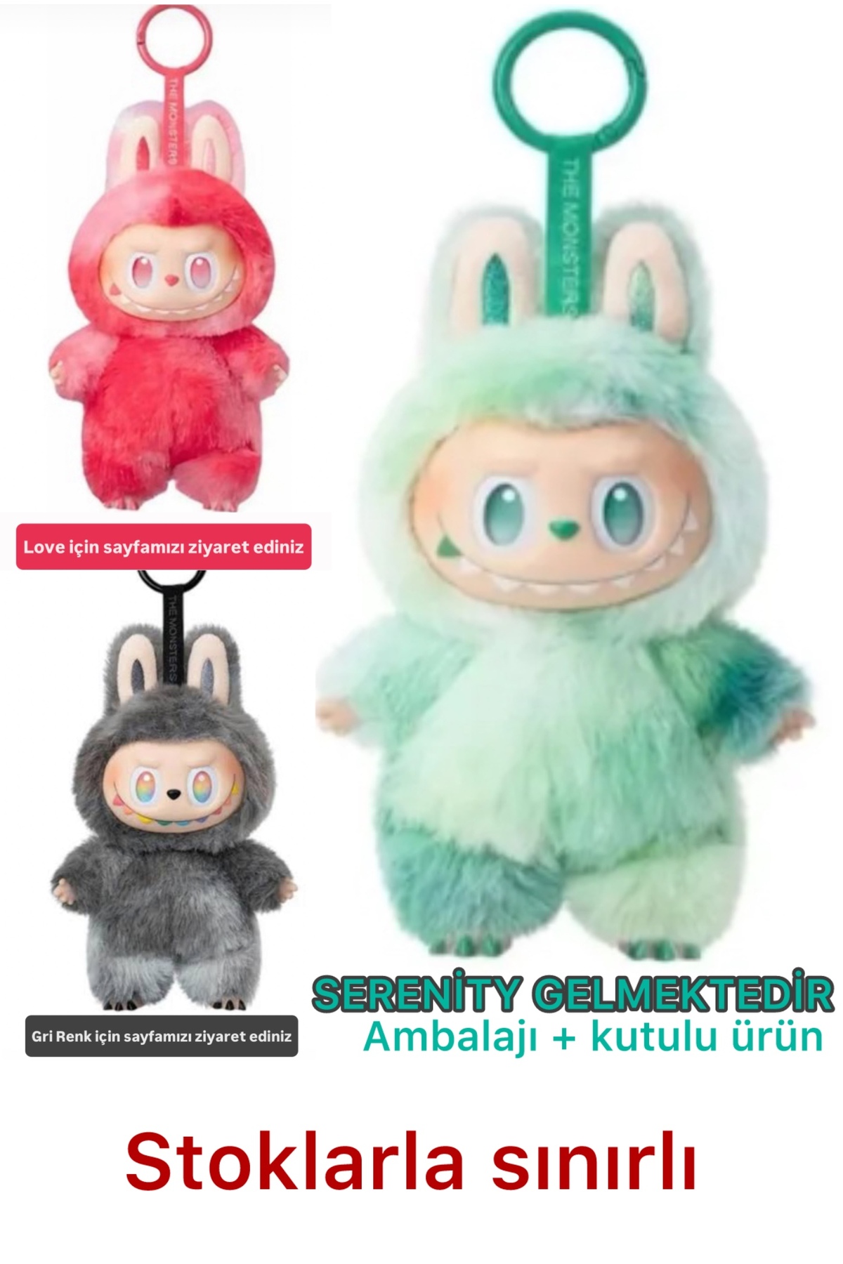 اسباب بازی های پشمی LABUBU SERENITY با انتخاب رنگ THE MONSTERS BIG INTO ENERGY SERIES PLASH TOY وارداتی Maholl