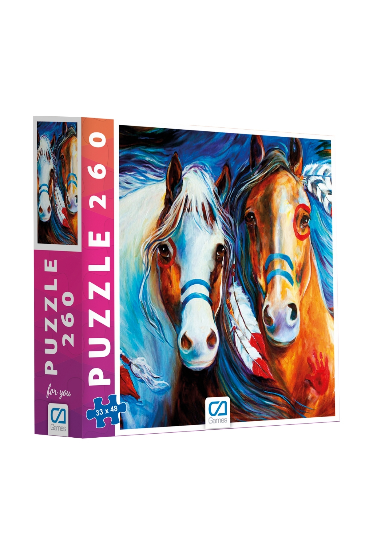 پازل HORSES 260 PIECES 33X48CM سرگرمی سری اره منبت کاری مویی برای کودکان و بزرگسالان CA Games