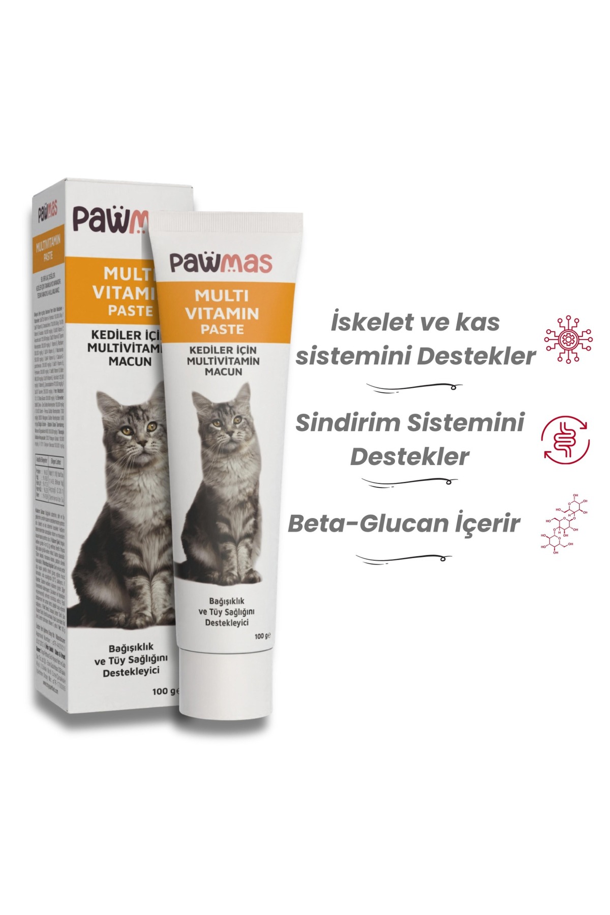 خمیر مولتی‌ویتامین گربه پاوماس Pawmas، ۱۰۰ گرم