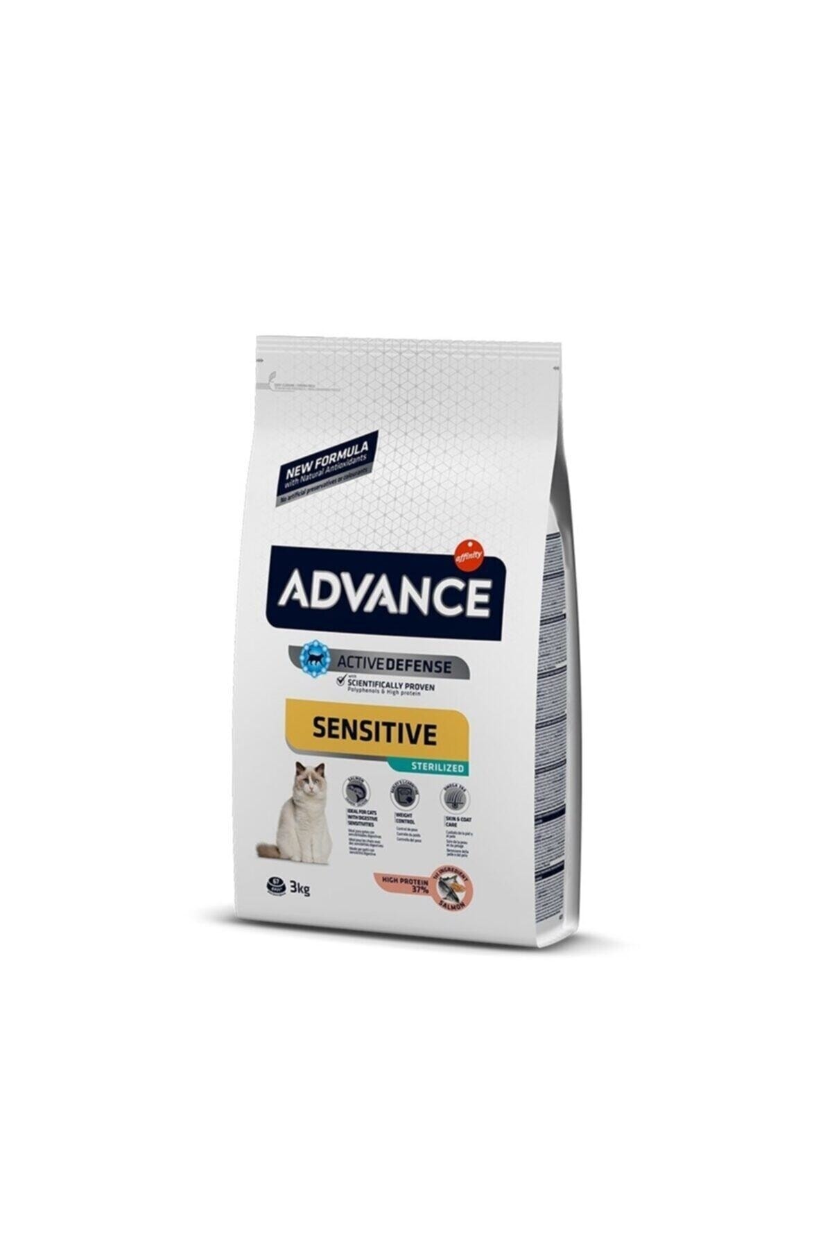 غذای خشک گربه ادونس Advance Sensitive Sterilised با طعم سالمون، ۳ کیلوگرم