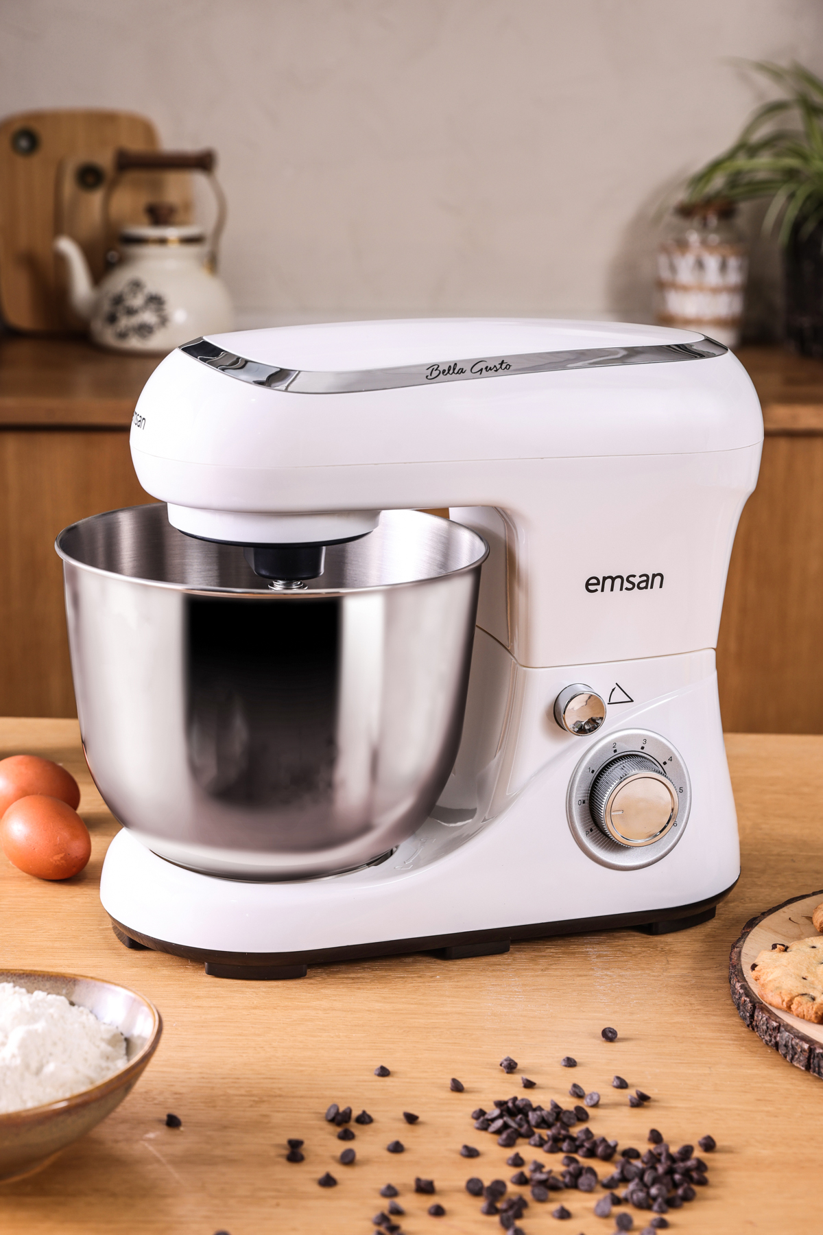 میکسر و ست پایه BELLA GUSTO 1300 W 5 L KITCHEN CHEF سفید اورجینال Emsan