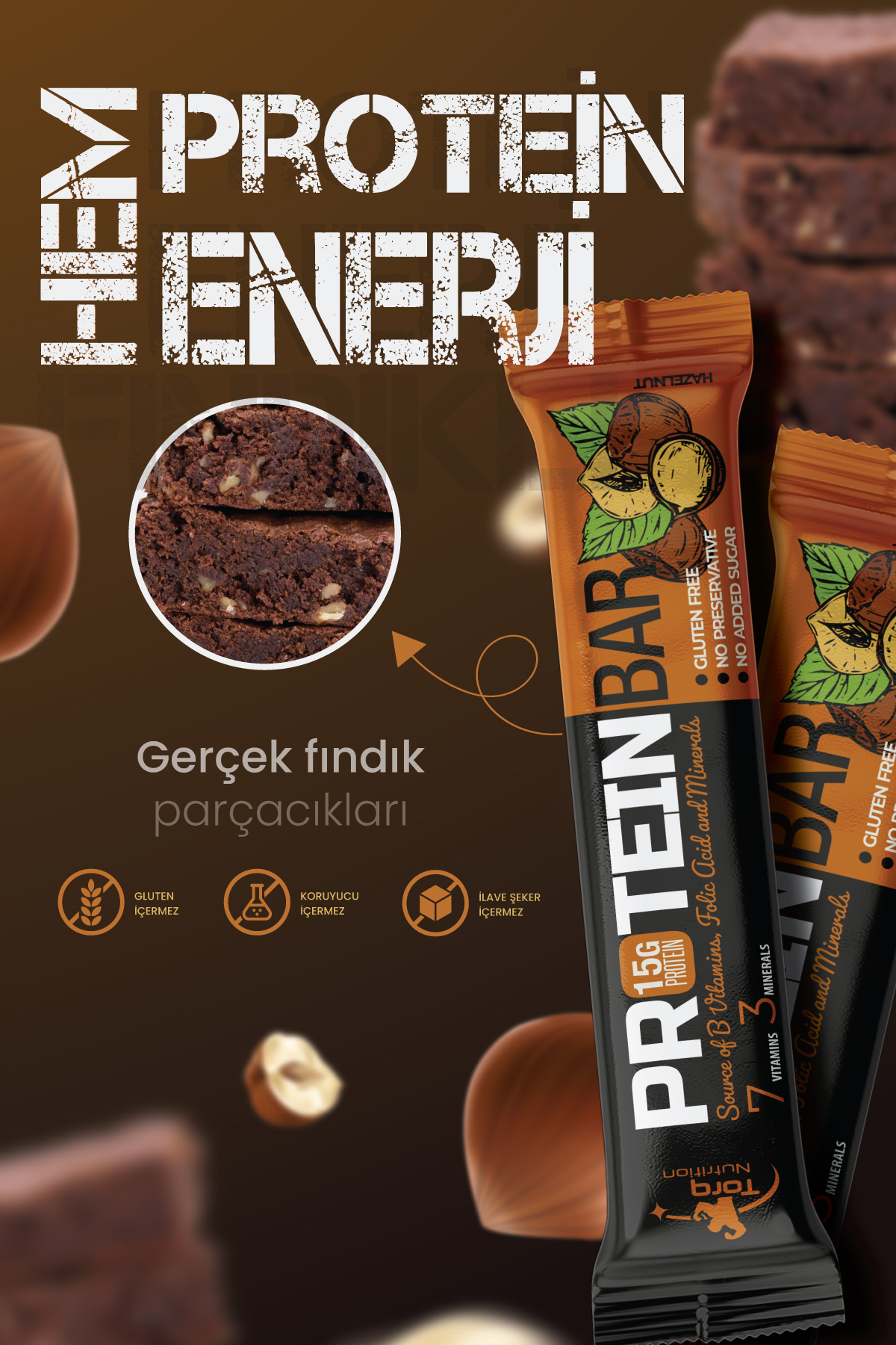 پروتئین بار فندق نواری پروتئینی 50 گرم در 12 عدد اورجینال Torq Nutrition