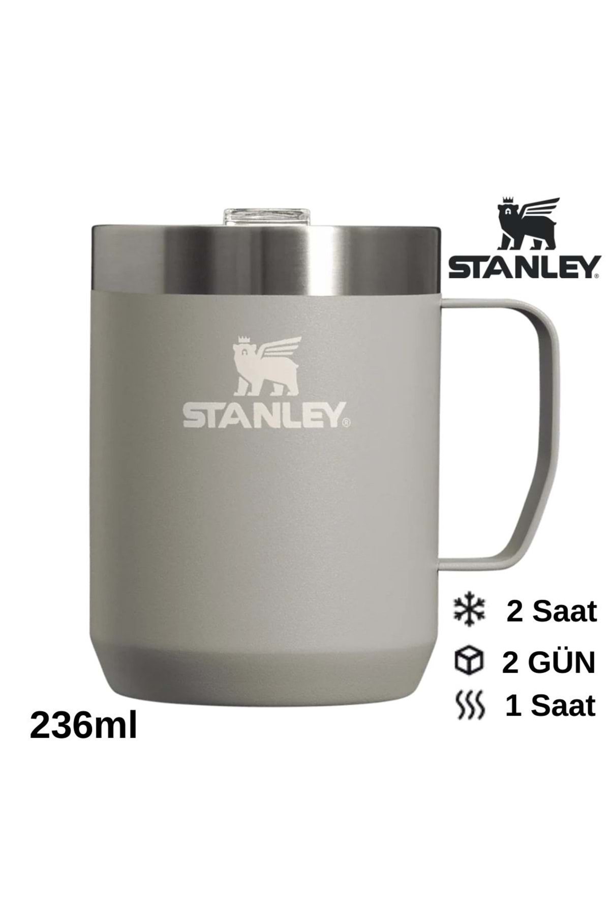 فلاسک لیوان کمپ STAY HOT 0,23L 8OZ یونیسکس GREY THERMOS CUP 10 11444 039 اورجینال Stanley