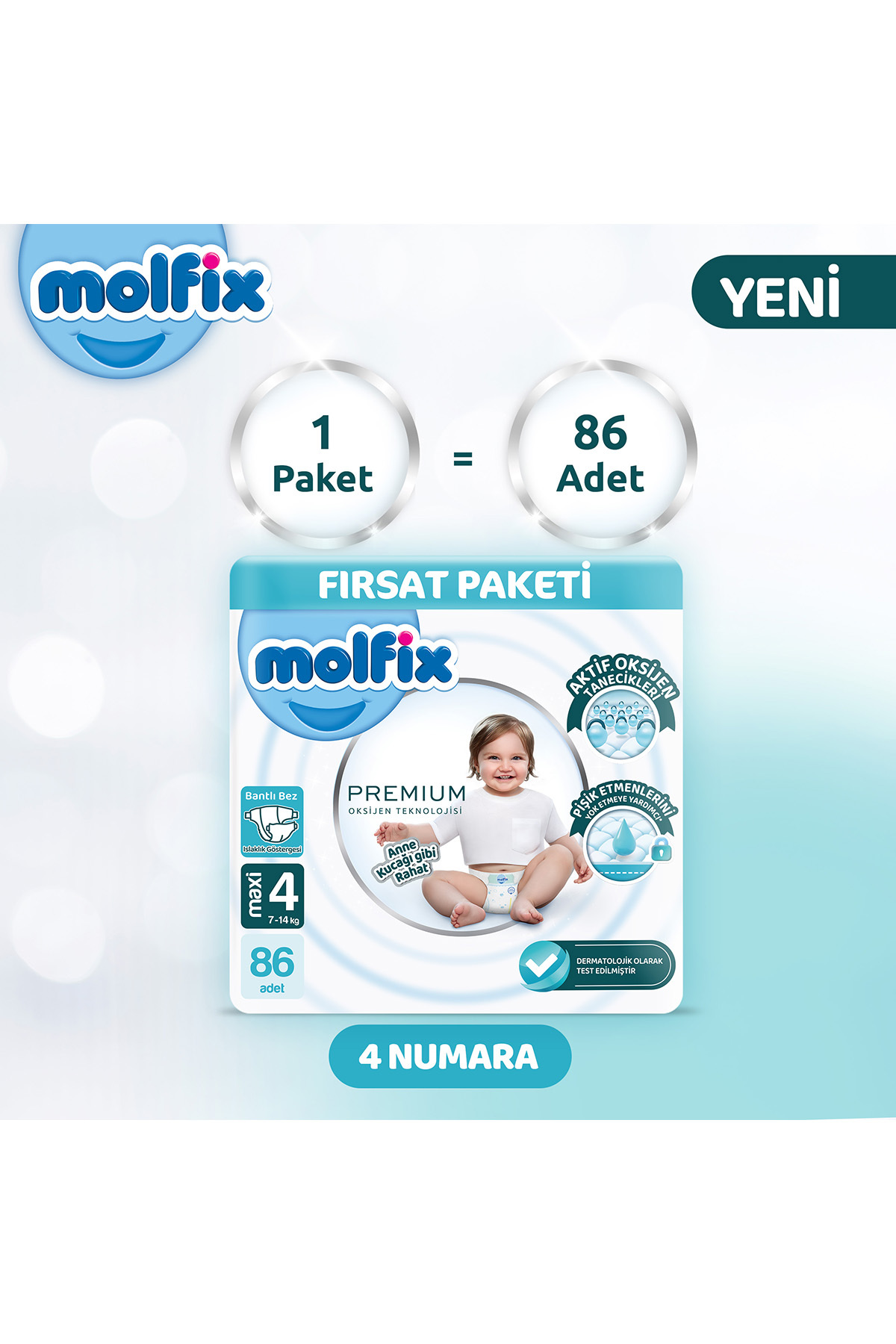 پوشک بچه پکیج ULTRA OPPORTUNITY PREMIUM 4 سایز 86 عددی اورجینال Molfix
